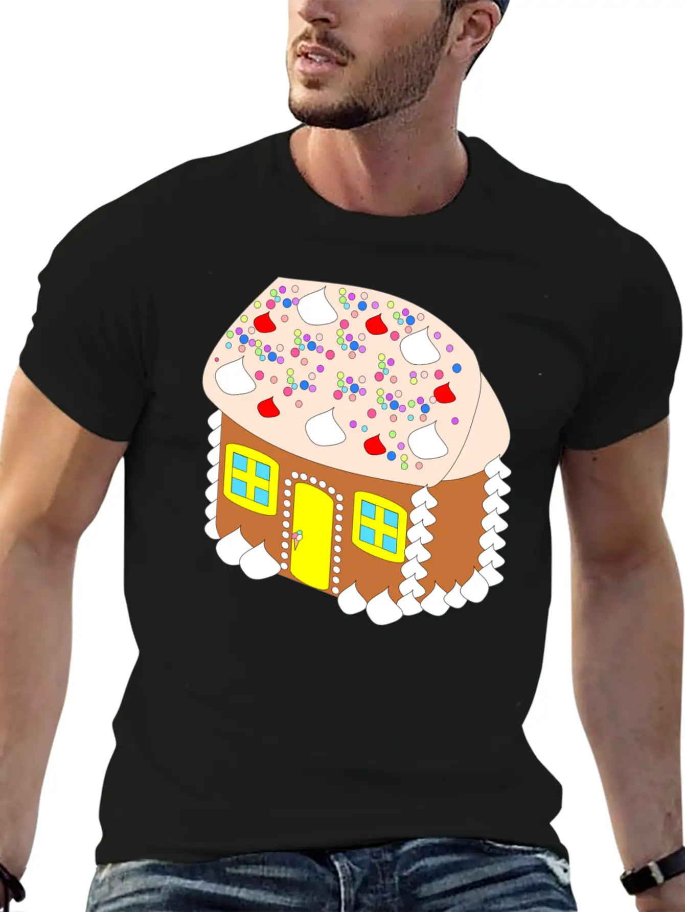 Gingerbread House Timeless Short Sleeve Tee – Comfy And Minimalist Design