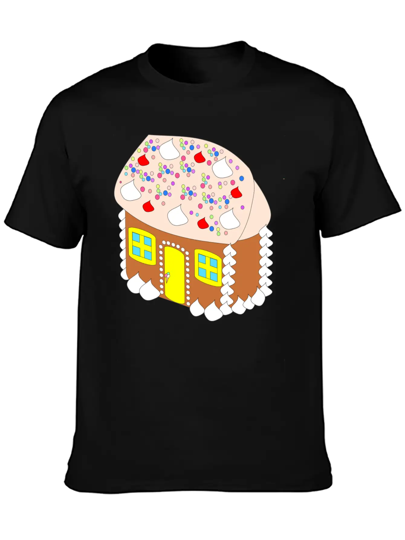 Gingerbread House Timeless Short Sleeve Tee – Comfy And Minimalist Design