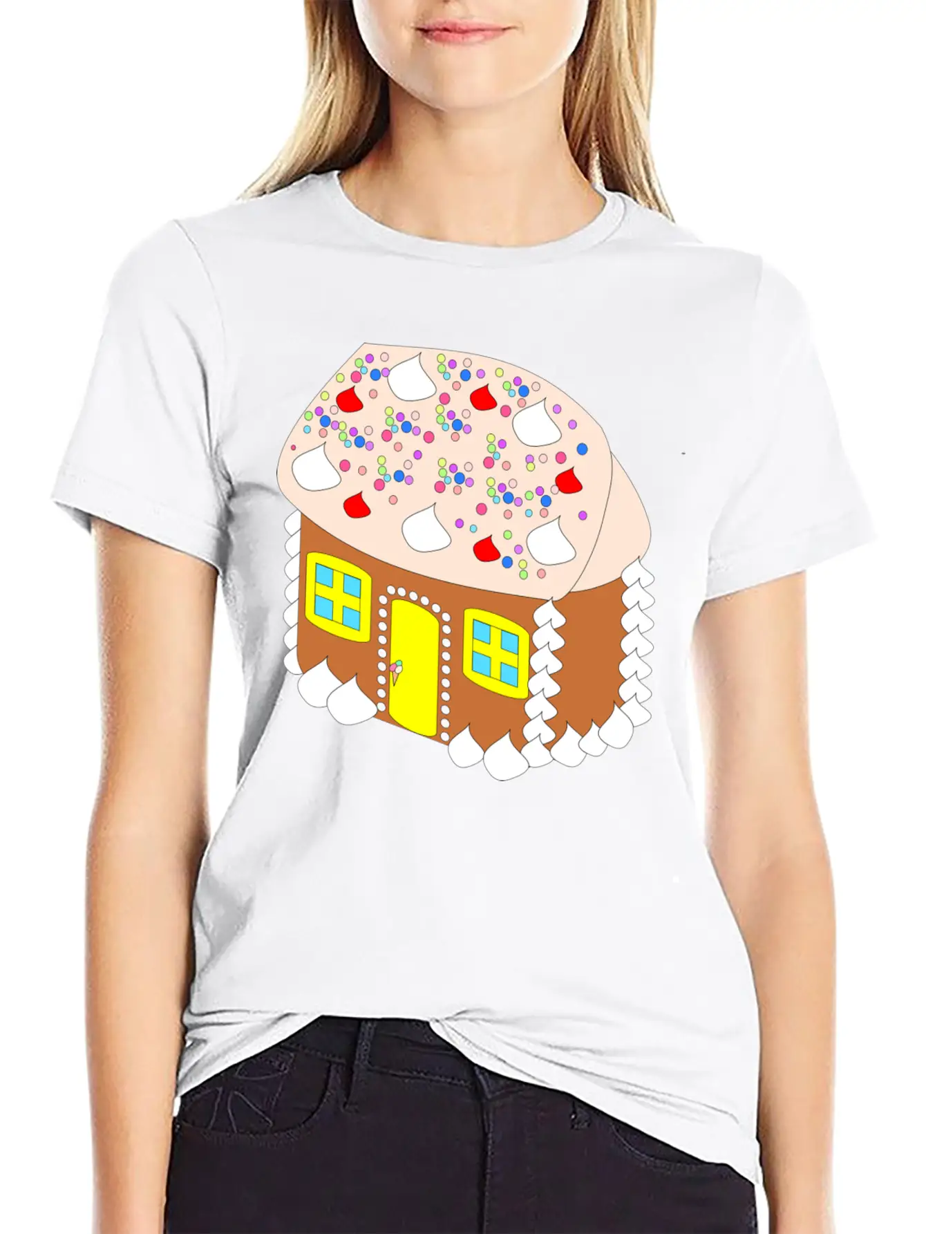 Gingerbread House Timeless Short Sleeve Tee – Comfy And Minimalist Design