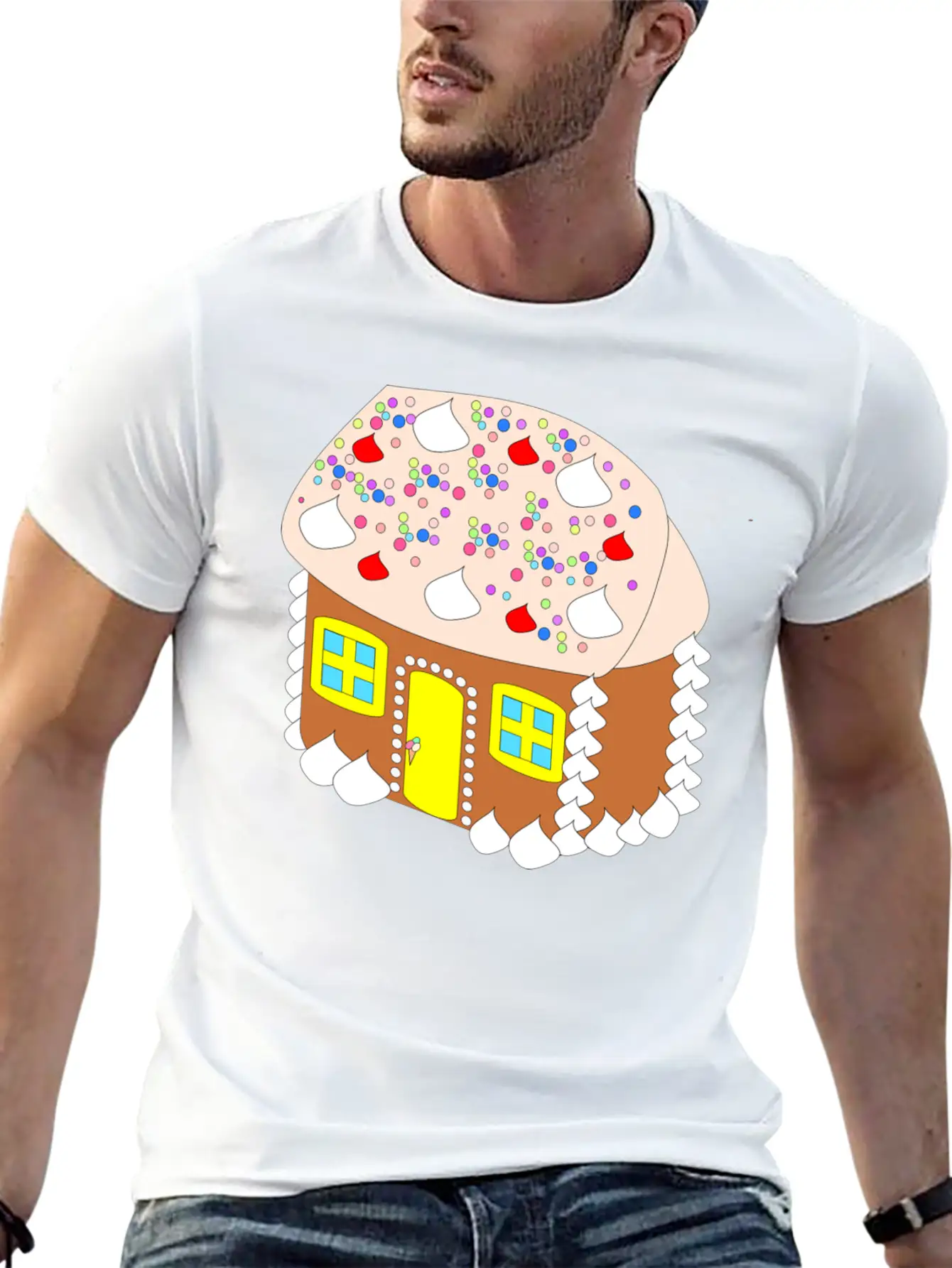 Gingerbread House Timeless Short Sleeve Tee – Comfy And Minimalist Design