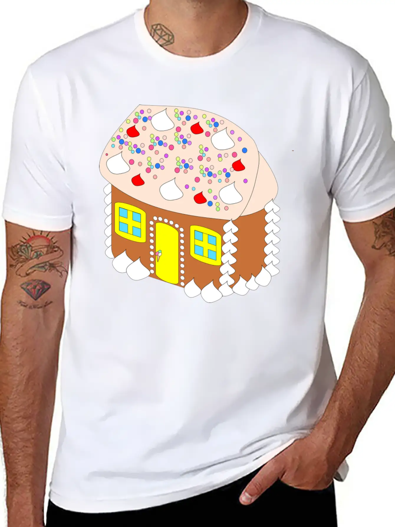 Gingerbread House Timeless Short Sleeve Tee – Comfy And Minimalist Design