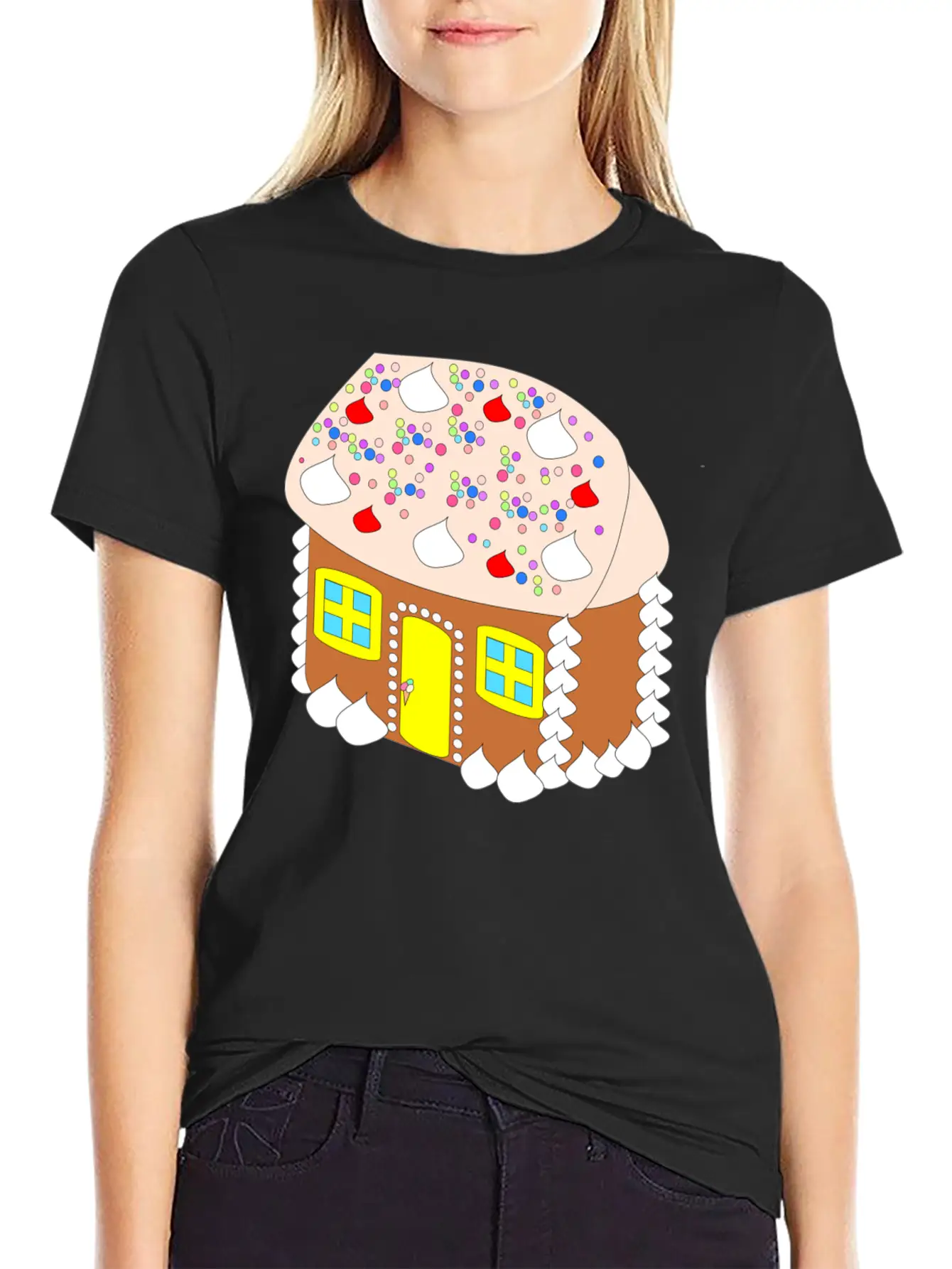Gingerbread House Timeless Short Sleeve Tee – Comfy And Minimalist Design