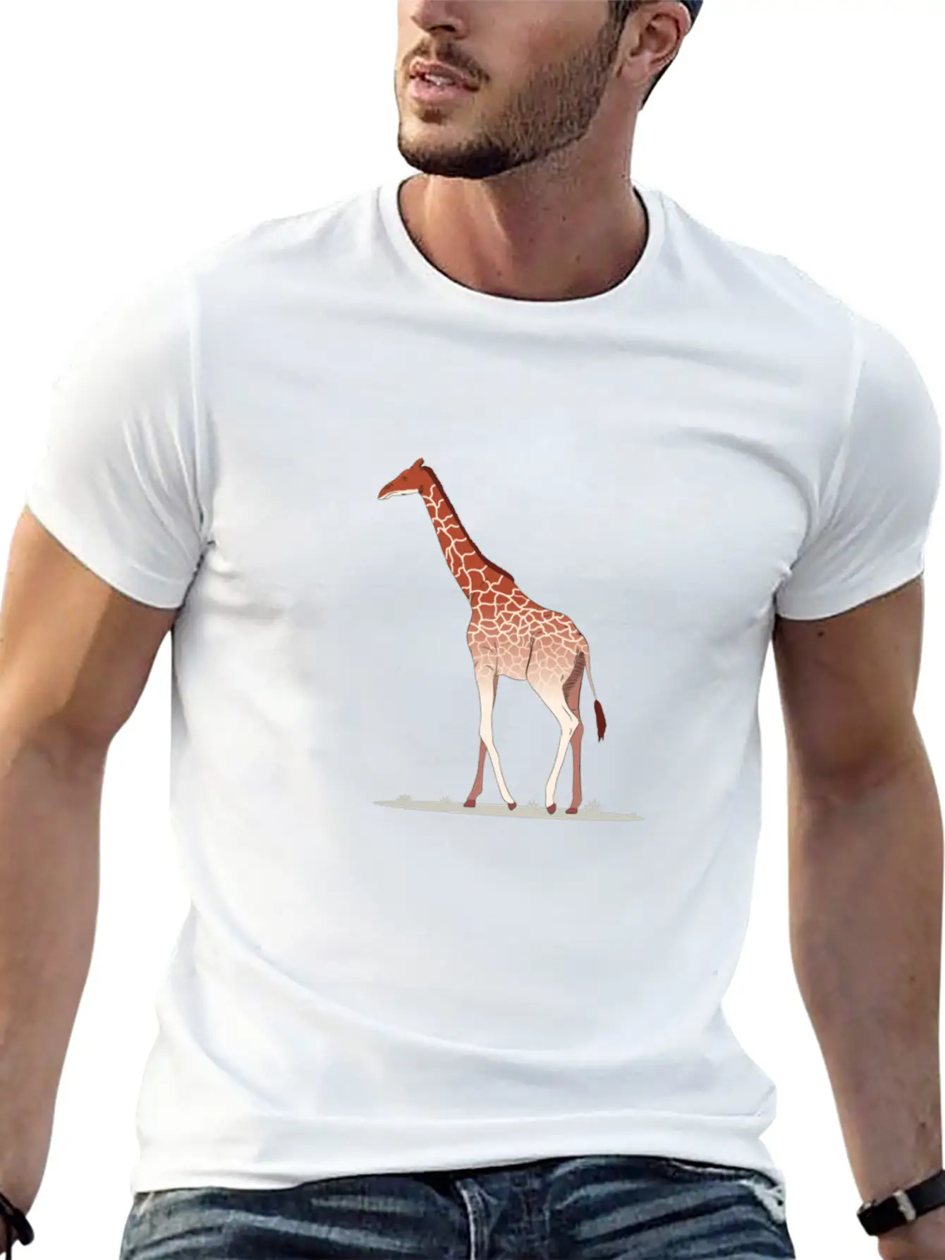 Giraffe African Wildlife Giraffe Walking Comfortable Minimalist Graphic Tee – Summer Style Essential