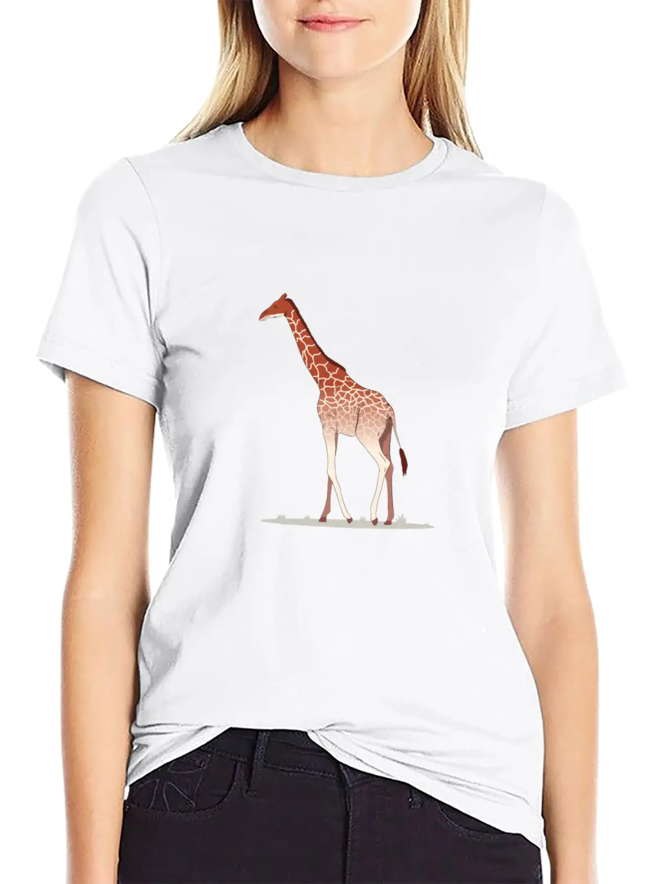Giraffe African Wildlife Giraffe Walking Comfortable Minimalist Graphic Tee – Summer Style Essential