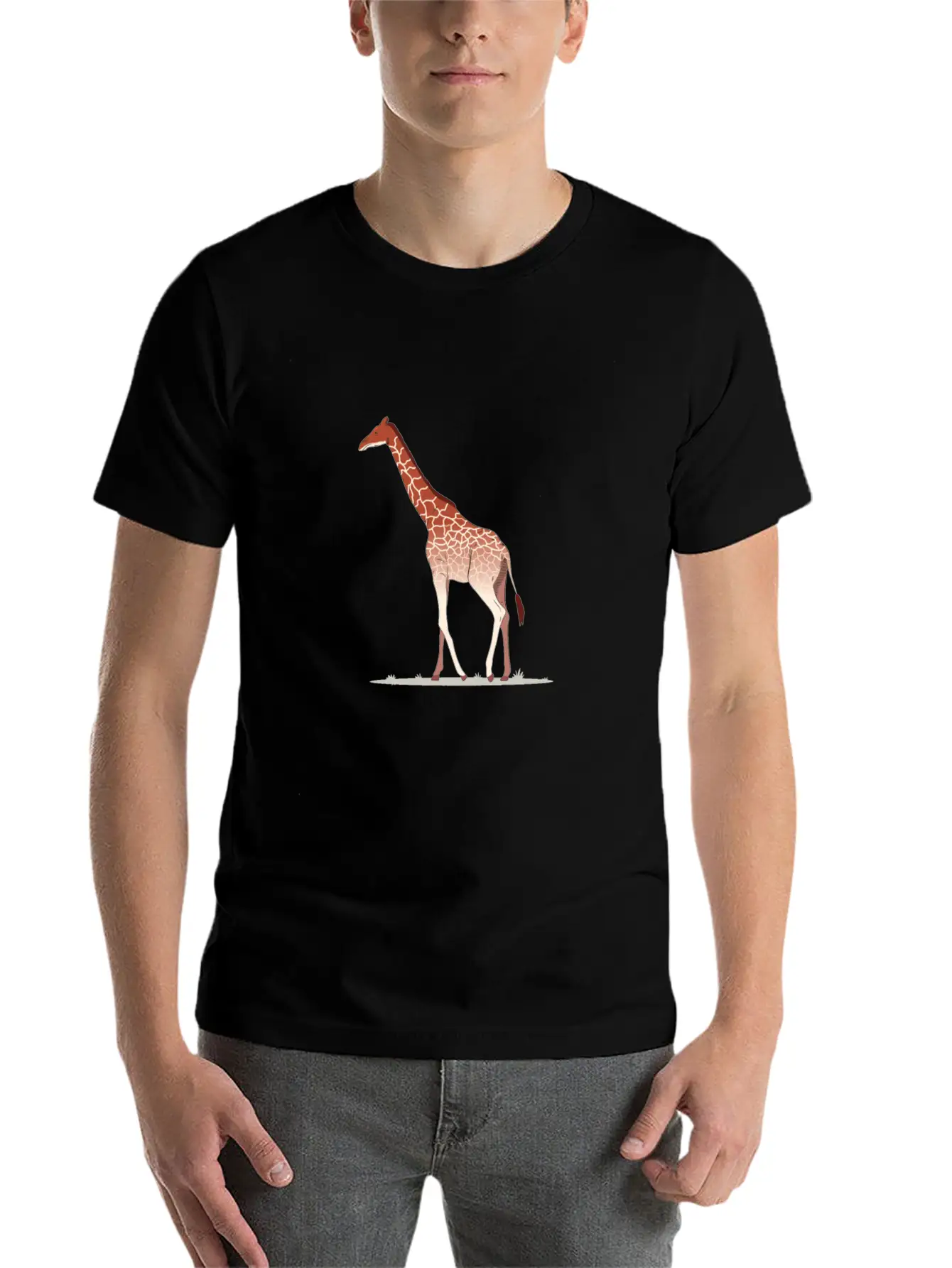 Giraffe African Wildlife Giraffe Walking Comfortable Minimalist Graphic Tee – Summer Style Essential