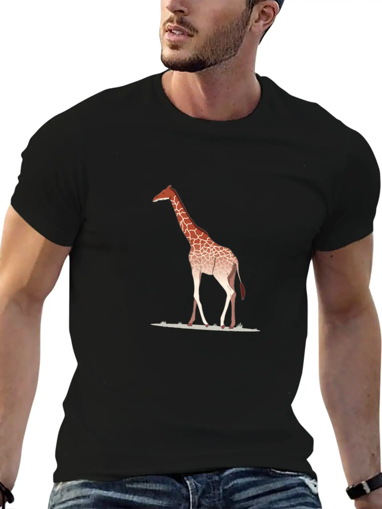 Giraffe African Wildlife Giraffe Walking Comfortable Minimalist Graphic Tee – Summer Style Essential