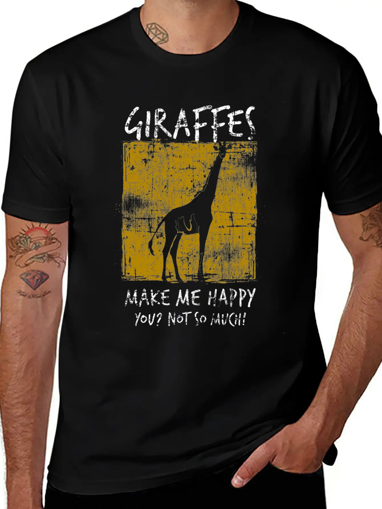 Giraffe Comfortable Minimalist Graphic Tee – Summer Style Essential