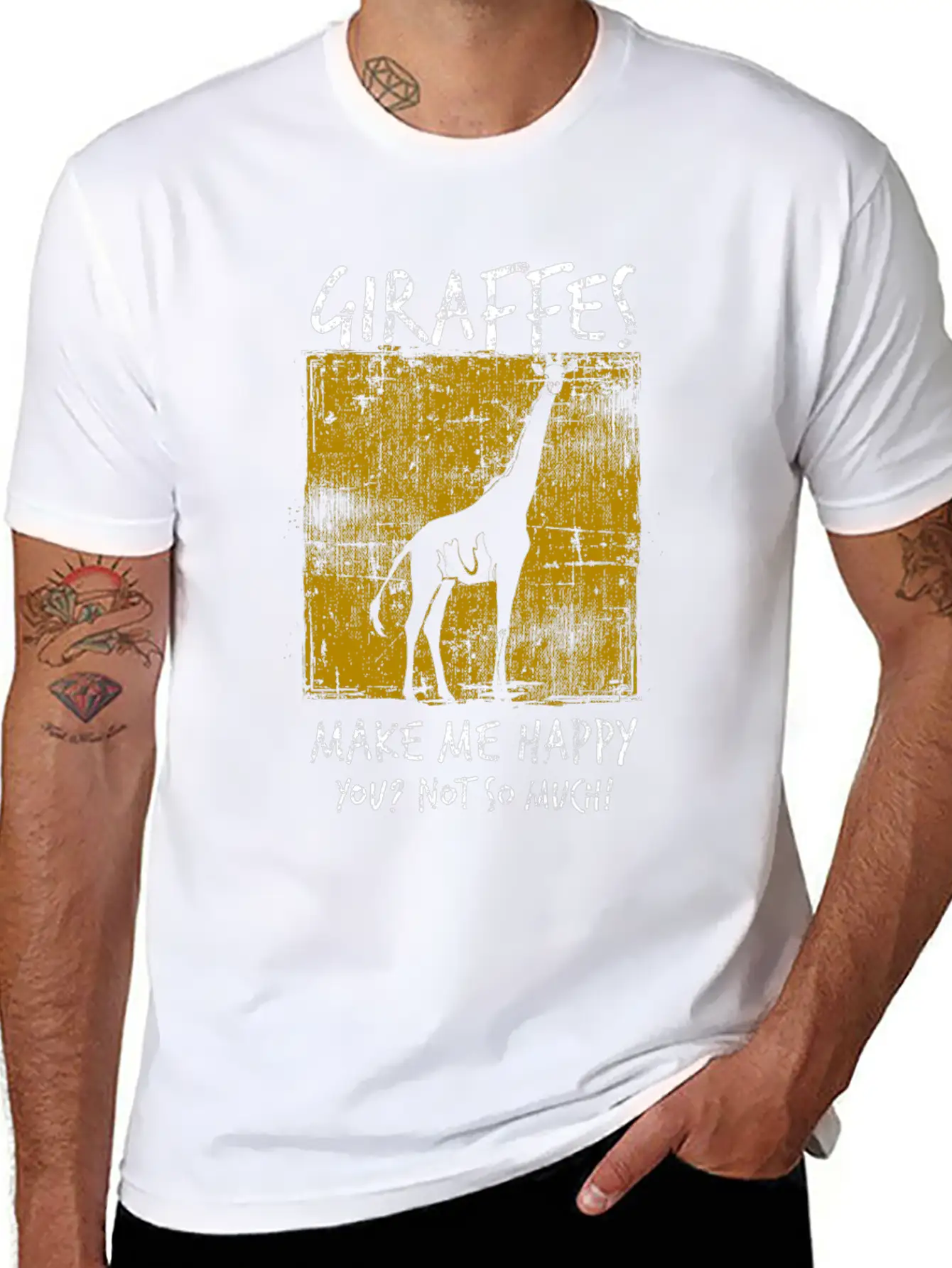 Giraffe Comfortable Minimalist Graphic Tee – Summer Style Essential