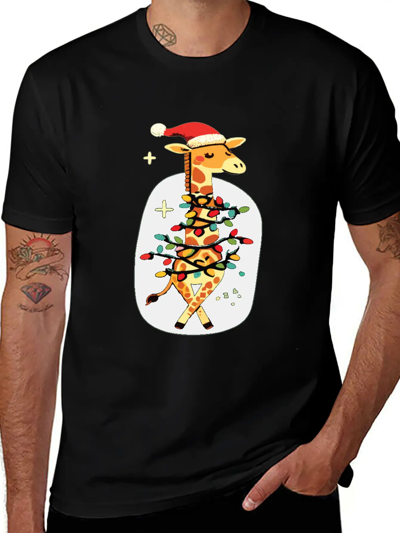Giraffe Giraffe Christmas Africa Animals Comfortable Minimalist Graphic Tee – Summer Style Essential