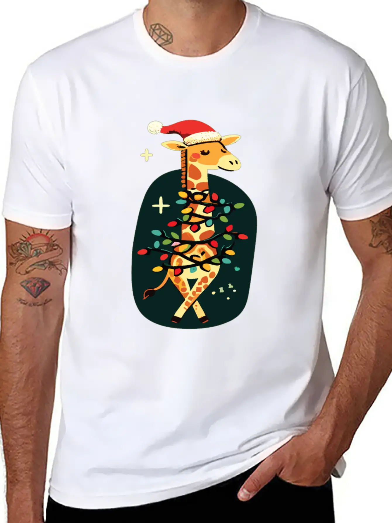 Giraffe Giraffe Christmas Africa Animals Comfortable Minimalist Graphic Tee – Summer Style Essential