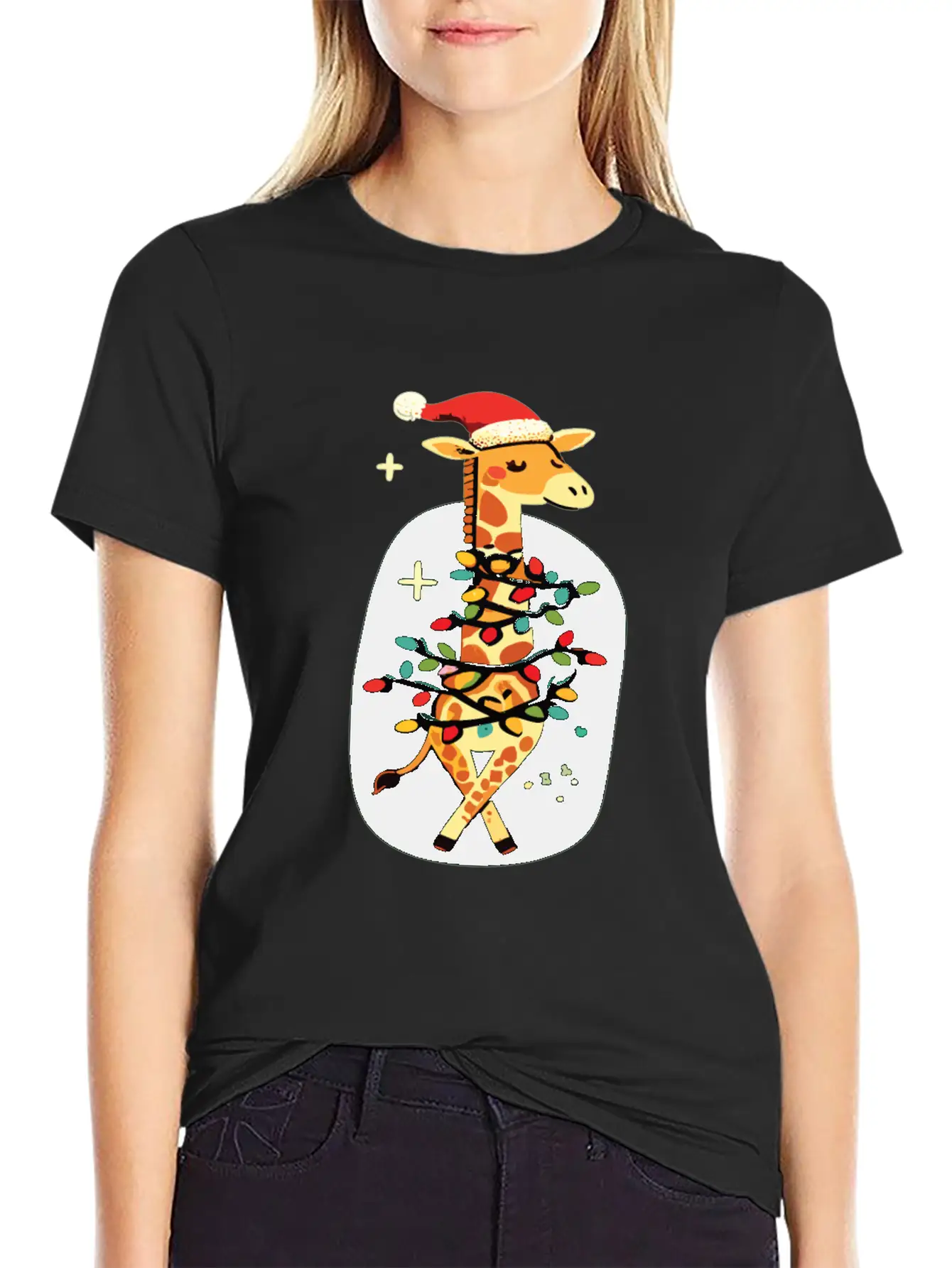Giraffe Giraffe Christmas Africa Animals Comfortable Minimalist Graphic Tee – Summer Style Essential