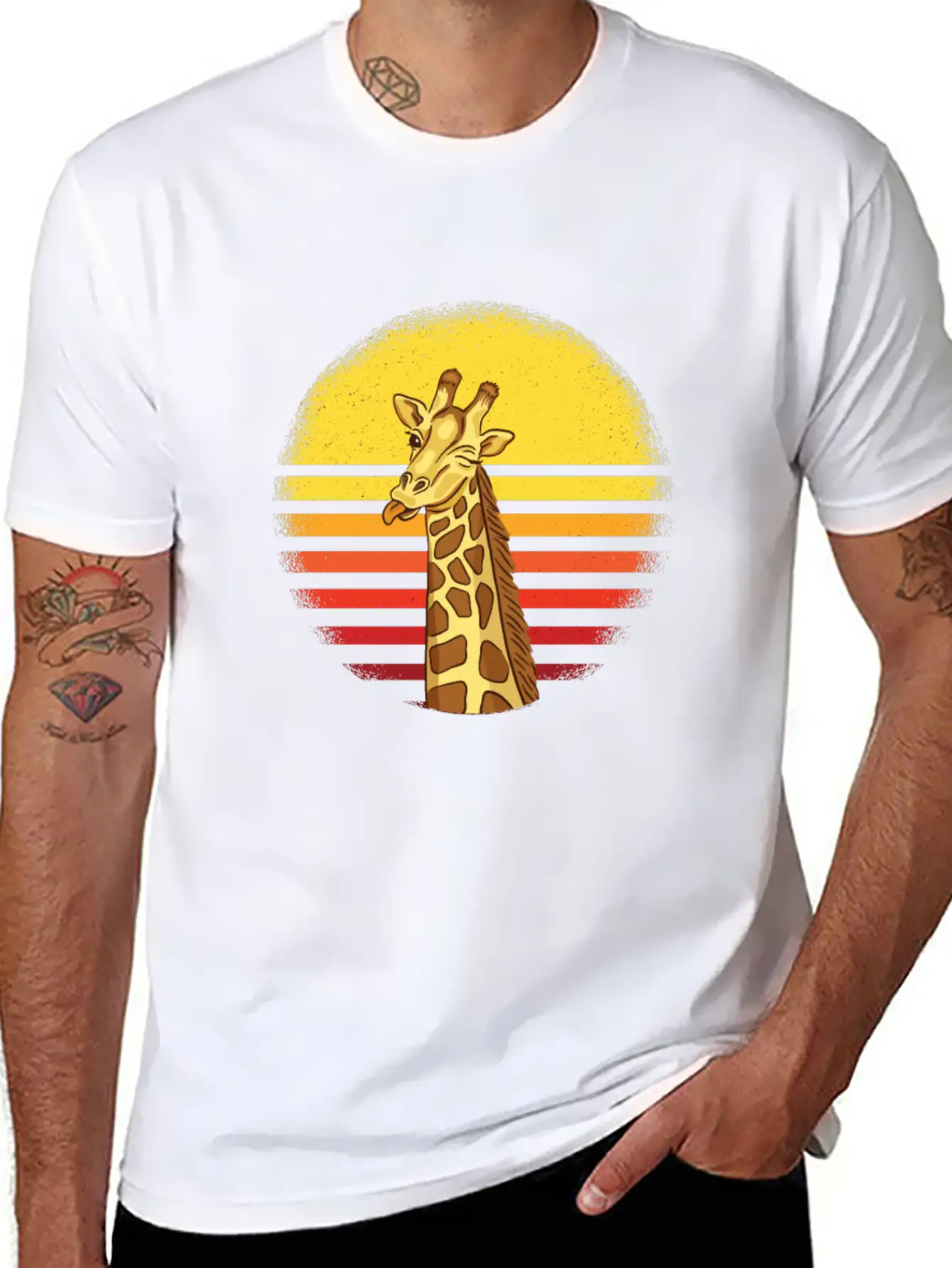 Giraffe Giraffes Africa Gift Idea Unisex Short Sleeve Soft Cotton T-Shirt – Casual Everyday Wear