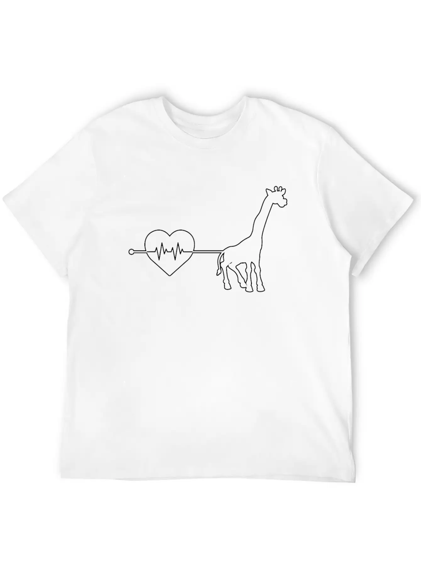Giraffe Heartbeat Unisex Casual T-Shirt – Clean Design For Daily Comfort