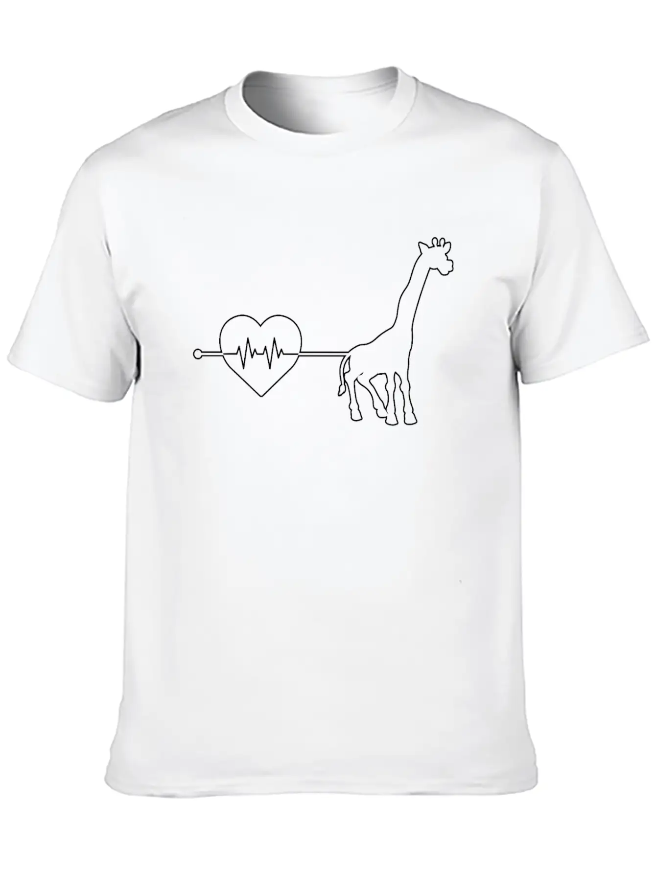 Giraffe Heartbeat Unisex Casual T-Shirt – Clean Design For Daily Comfort