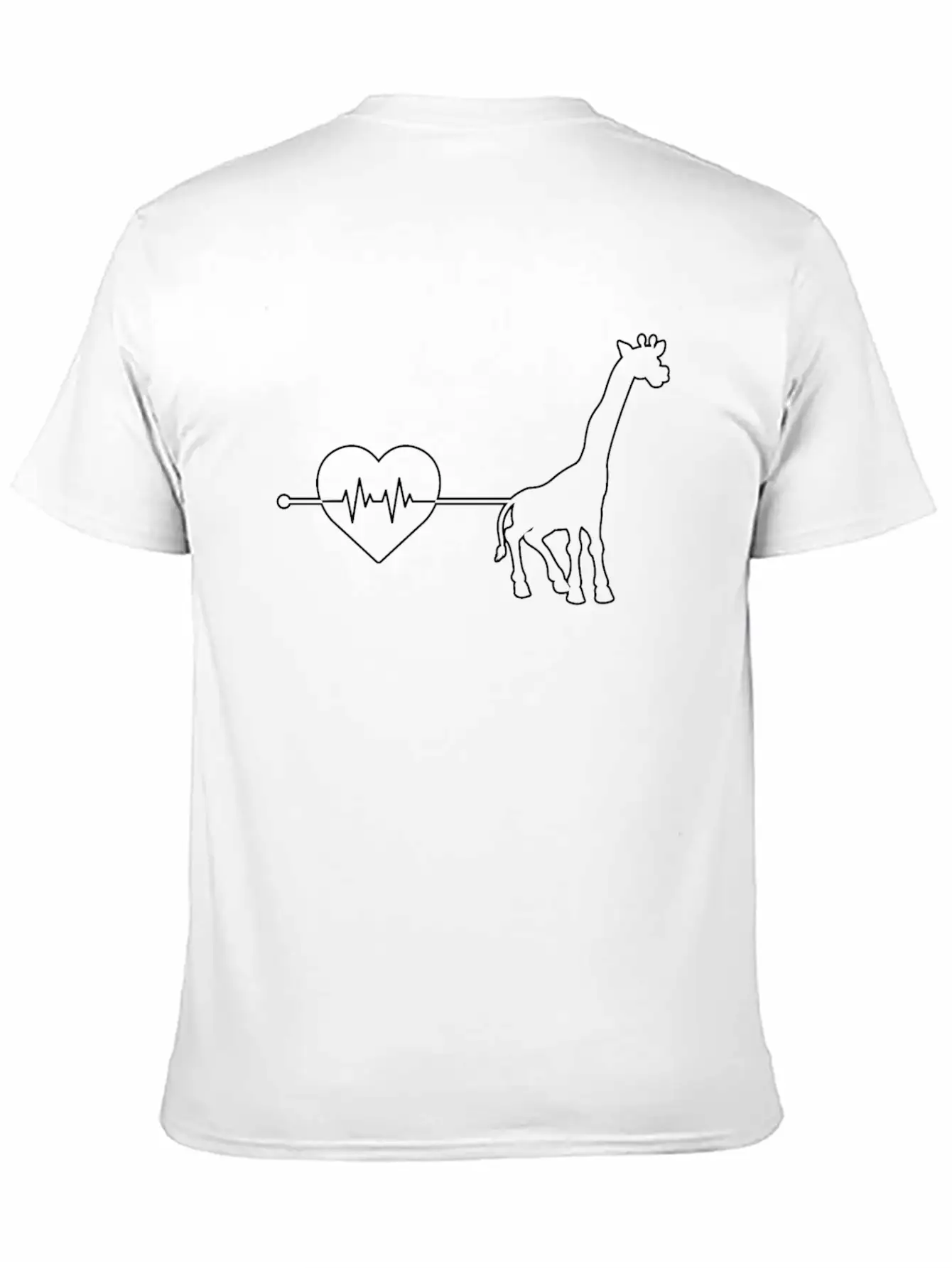 Giraffe Heartbeat Unisex Casual T-Shirt – Clean Design For Daily Comfort