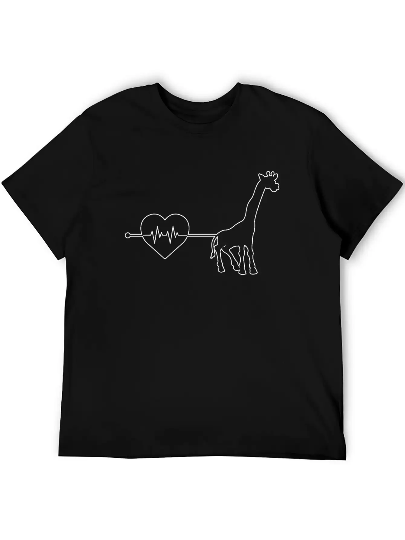 Giraffe Heartbeat Unisex Casual T-Shirt – Clean Design For Daily Comfort
