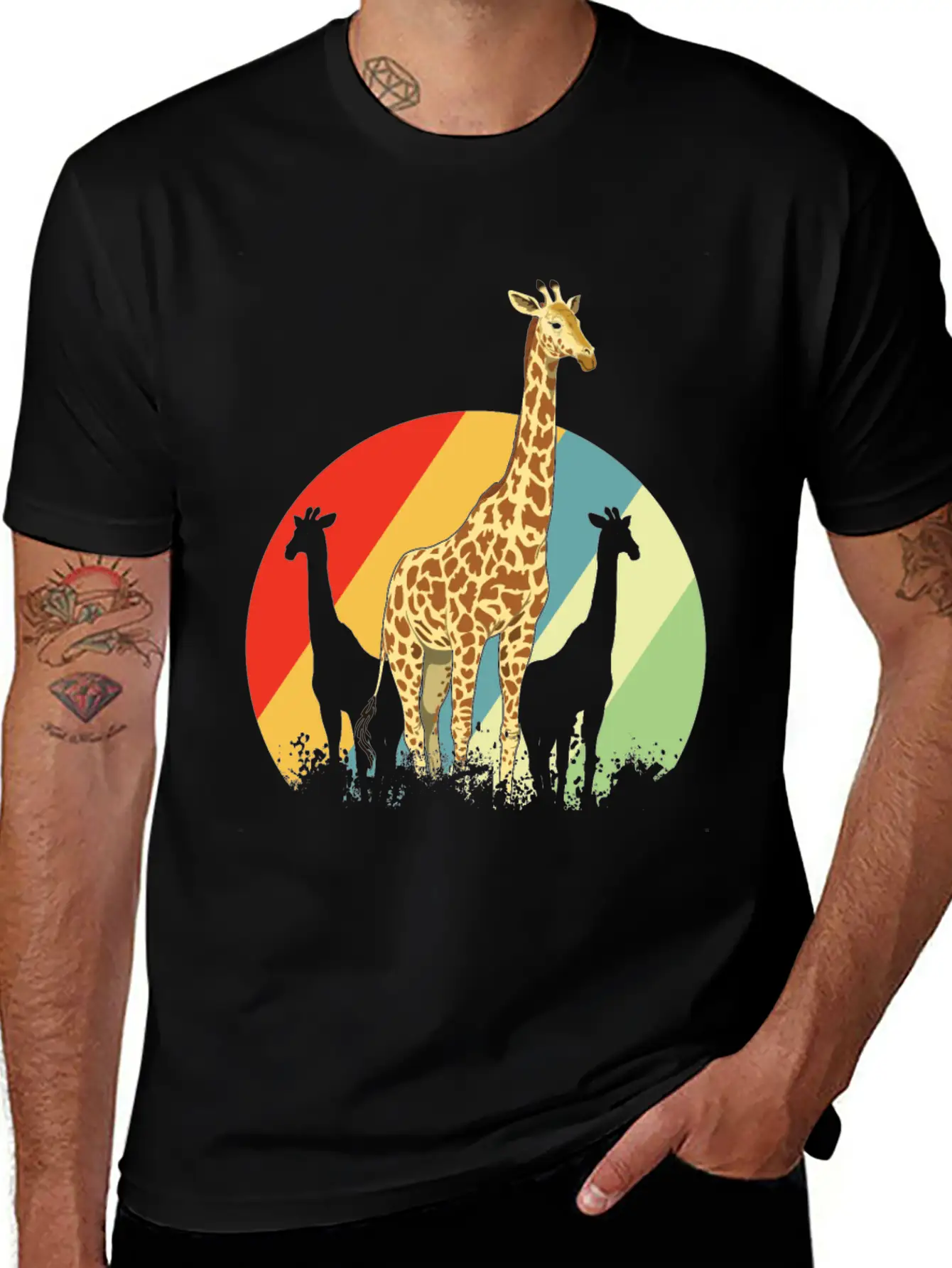 Giraffe Safari Giraffes Animal Africa Gift Animals Unisex Short Sleeve Soft Cotton T-Shirt – Casual Everyday Wear