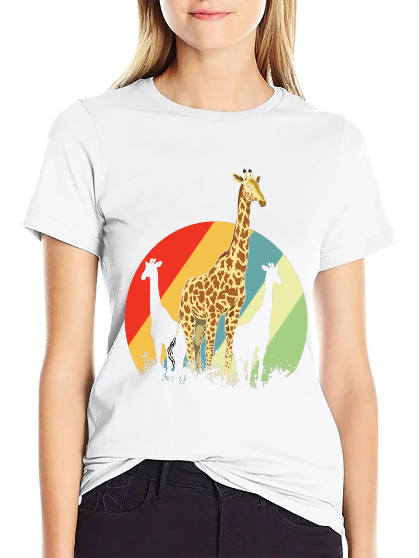 Giraffe Safari Giraffes Animal Africa Gift Animals Unisex Short Sleeve Soft Cotton T-Shirt – Casual Everyday Wear
