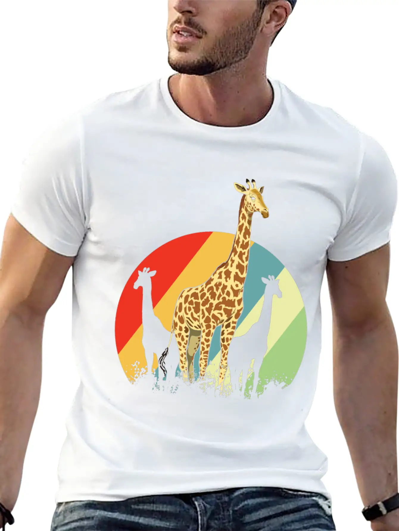 Giraffe Safari Giraffes Animal Africa Gift Animals Unisex Short Sleeve Soft Cotton T-Shirt – Casual Everyday Wear