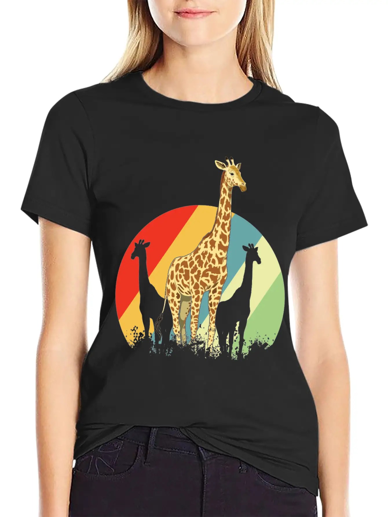 Giraffe Safari Giraffes Animal Africa Gift Animals Unisex Short Sleeve Soft Cotton T-Shirt – Casual Everyday Wear