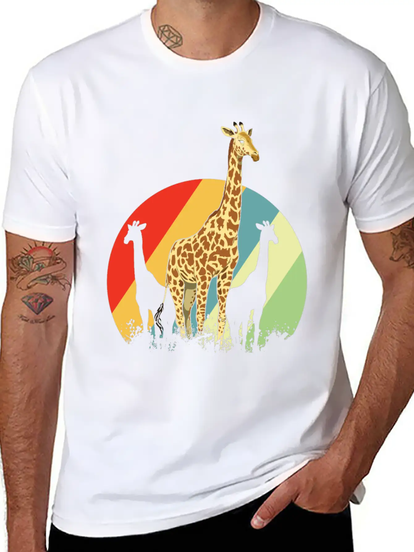 Giraffe Safari Giraffes Animal Africa Gift Animals Unisex Short Sleeve Soft Cotton T-Shirt – Casual Everyday Wear