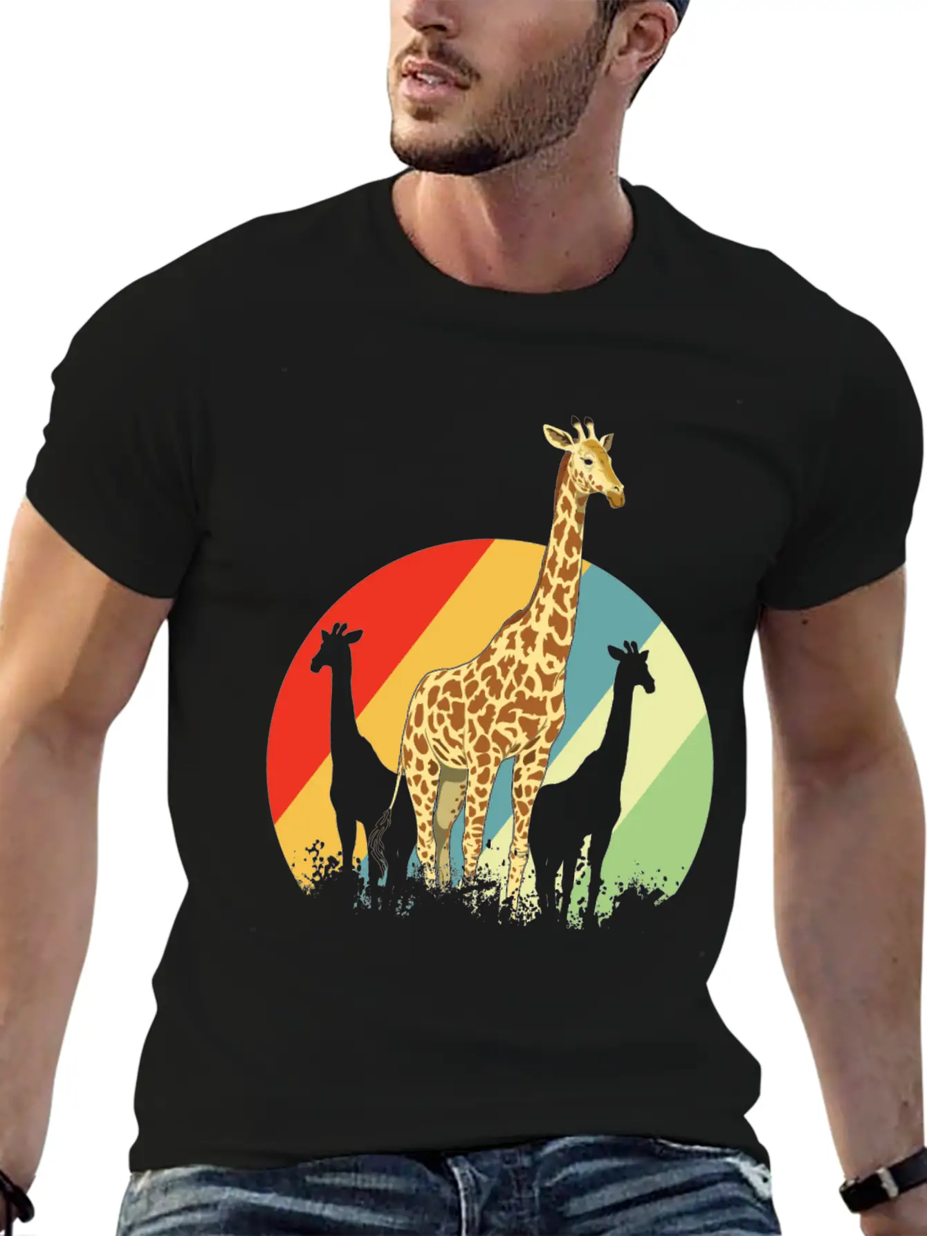 Giraffe Safari Giraffes Animal Africa Gift Animals Unisex Short Sleeve Soft Cotton T-Shirt – Casual Everyday Wear