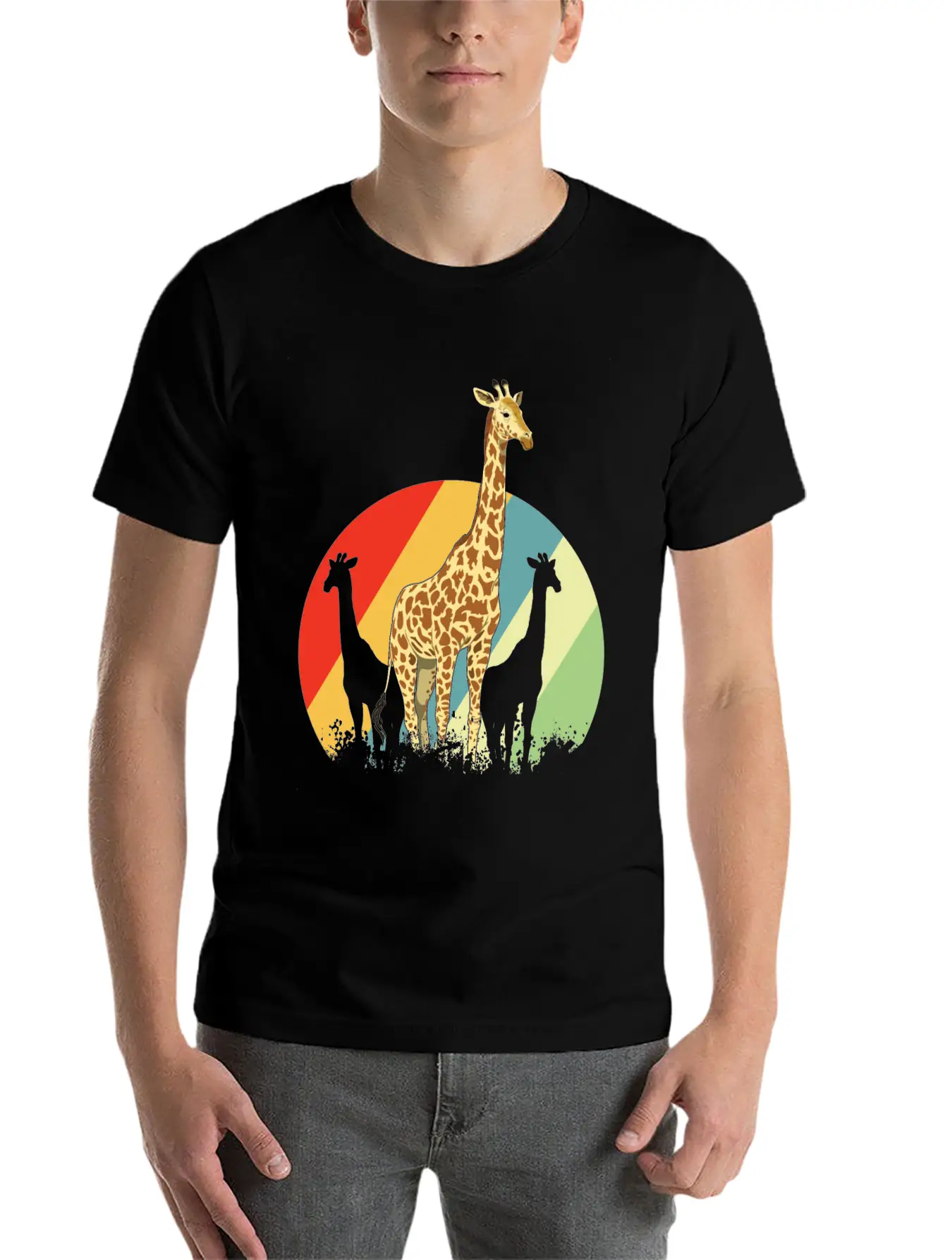 Giraffe Safari Giraffes Animal Africa Gift Animals Unisex Short Sleeve Soft Cotton T-Shirt – Casual Everyday Wear