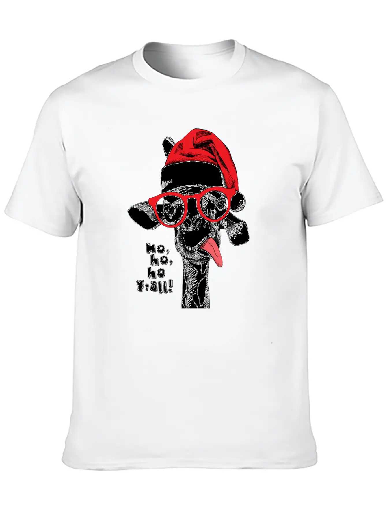 Giraffe Santa Essential Unisex Summer Tee – Soft Cotton Casual Fit