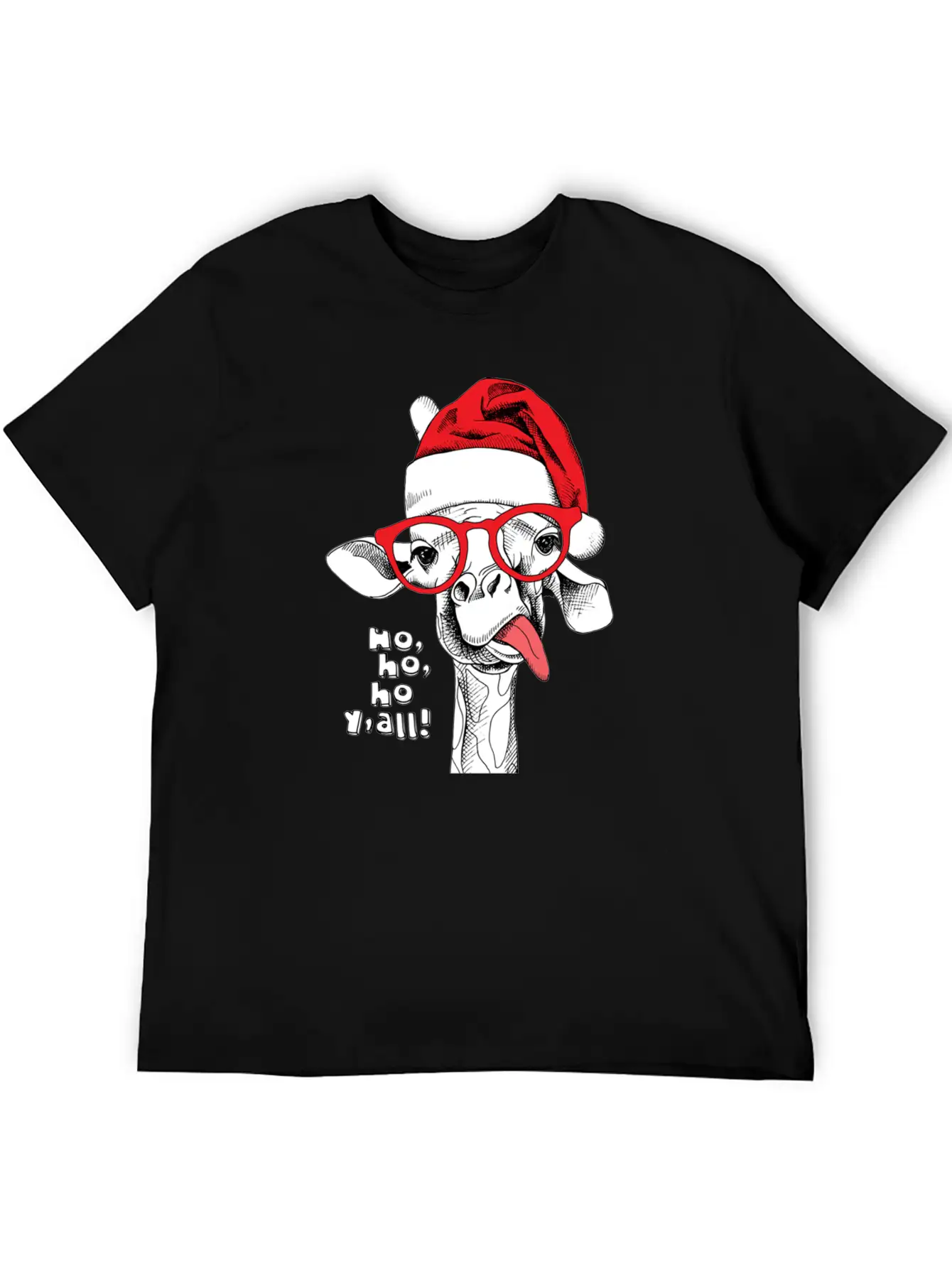 Giraffe Santa Essential Unisex Summer Tee – Soft Cotton Casual Fit