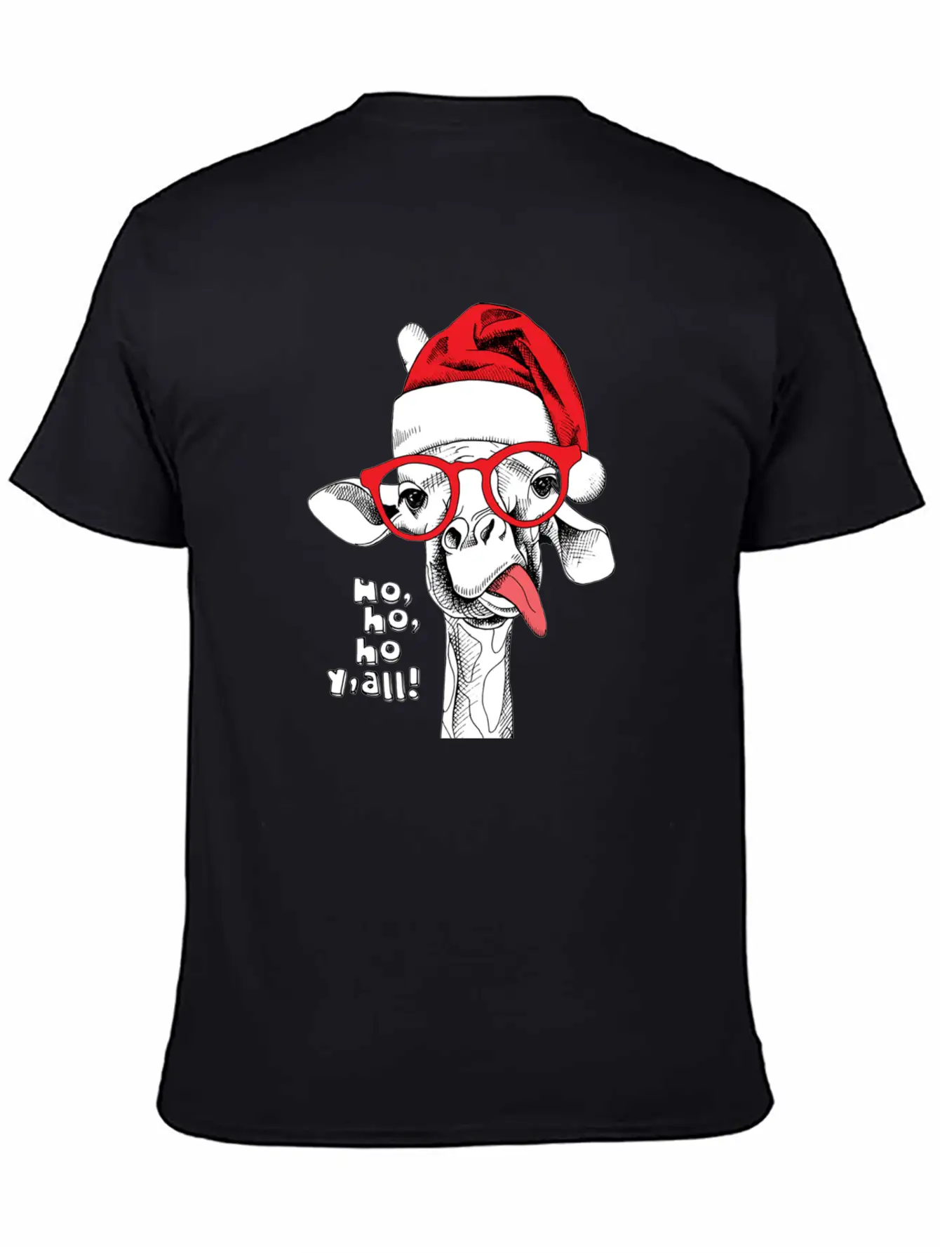 Giraffe Santa Essential Unisex Summer Tee – Soft Cotton Casual Fit