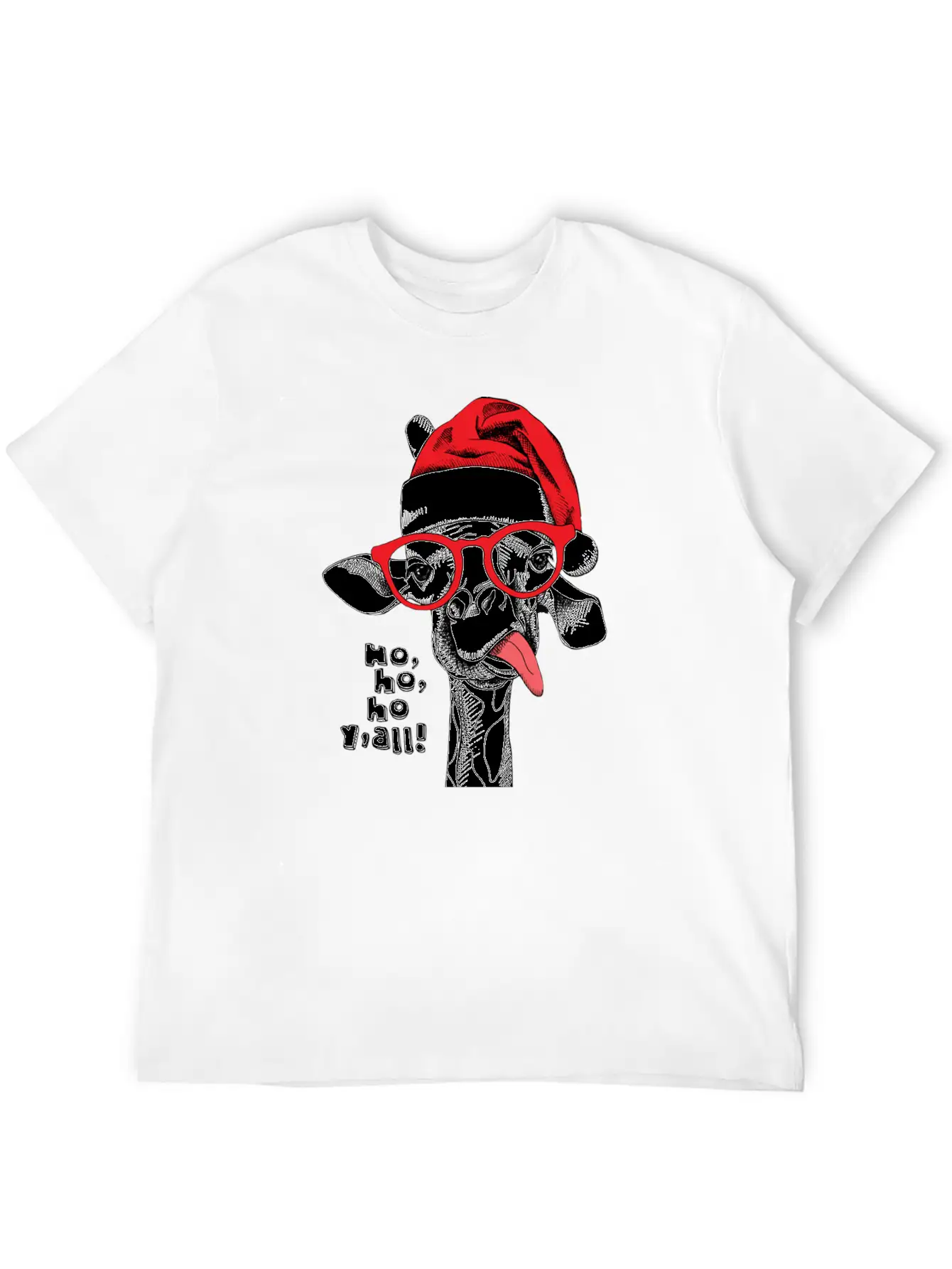 Giraffe Santa Essential Unisex Summer Tee – Soft Cotton Casual Fit