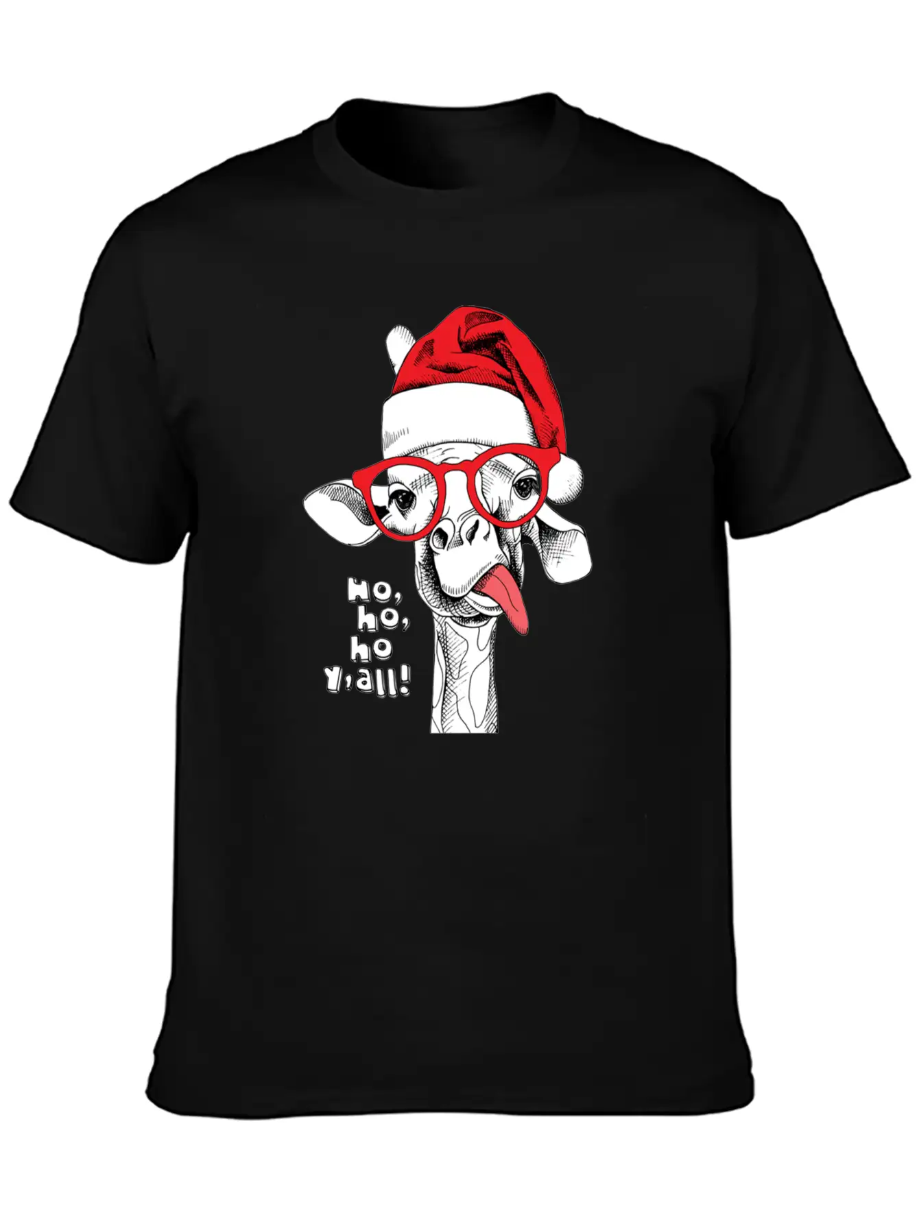Giraffe Santa Essential Unisex Summer Tee – Soft Cotton Casual Fit