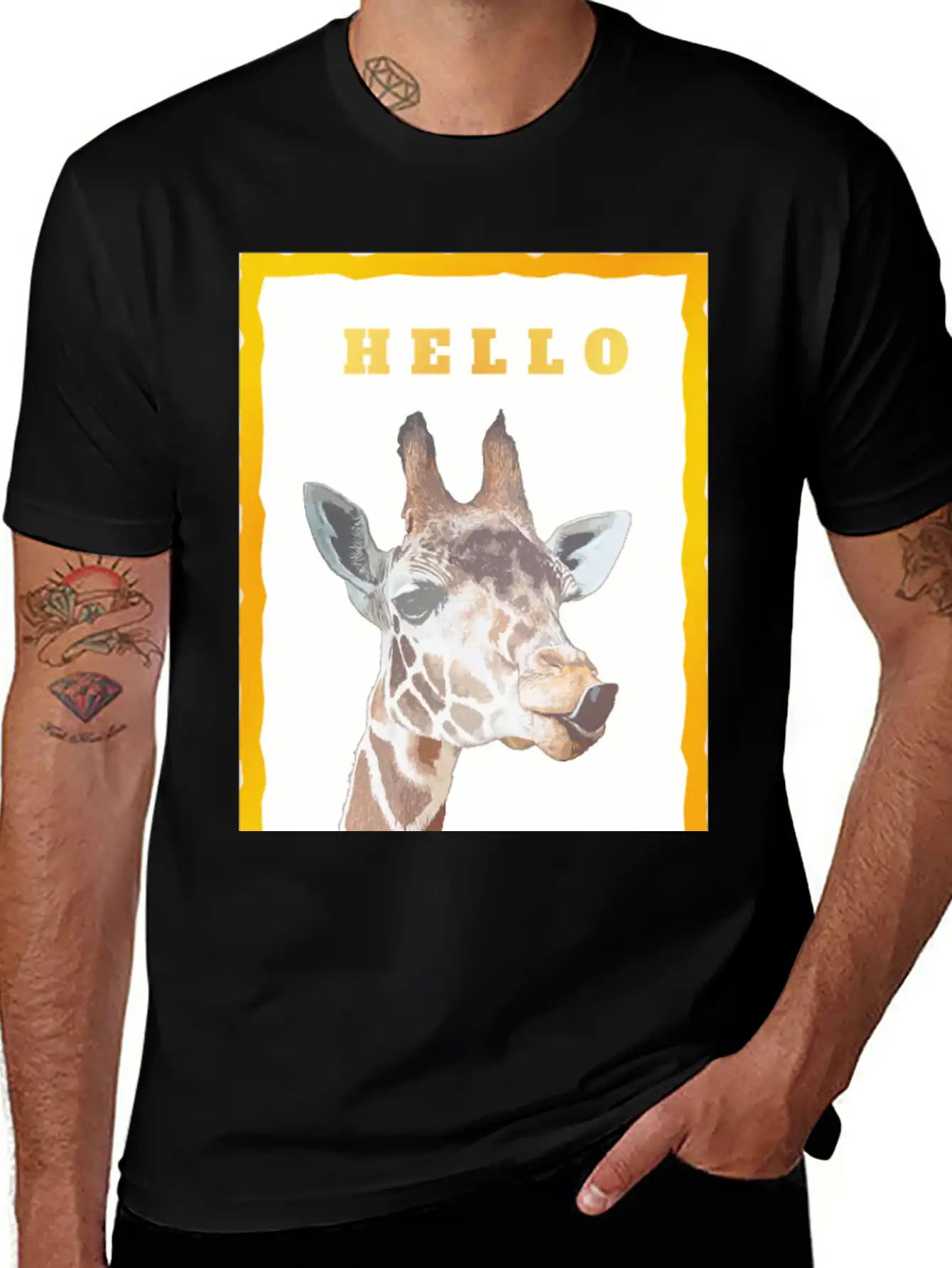 Giraffe Unisex Short Sleeve Soft Cotton T-Shirt – Casual Everyday Wear
