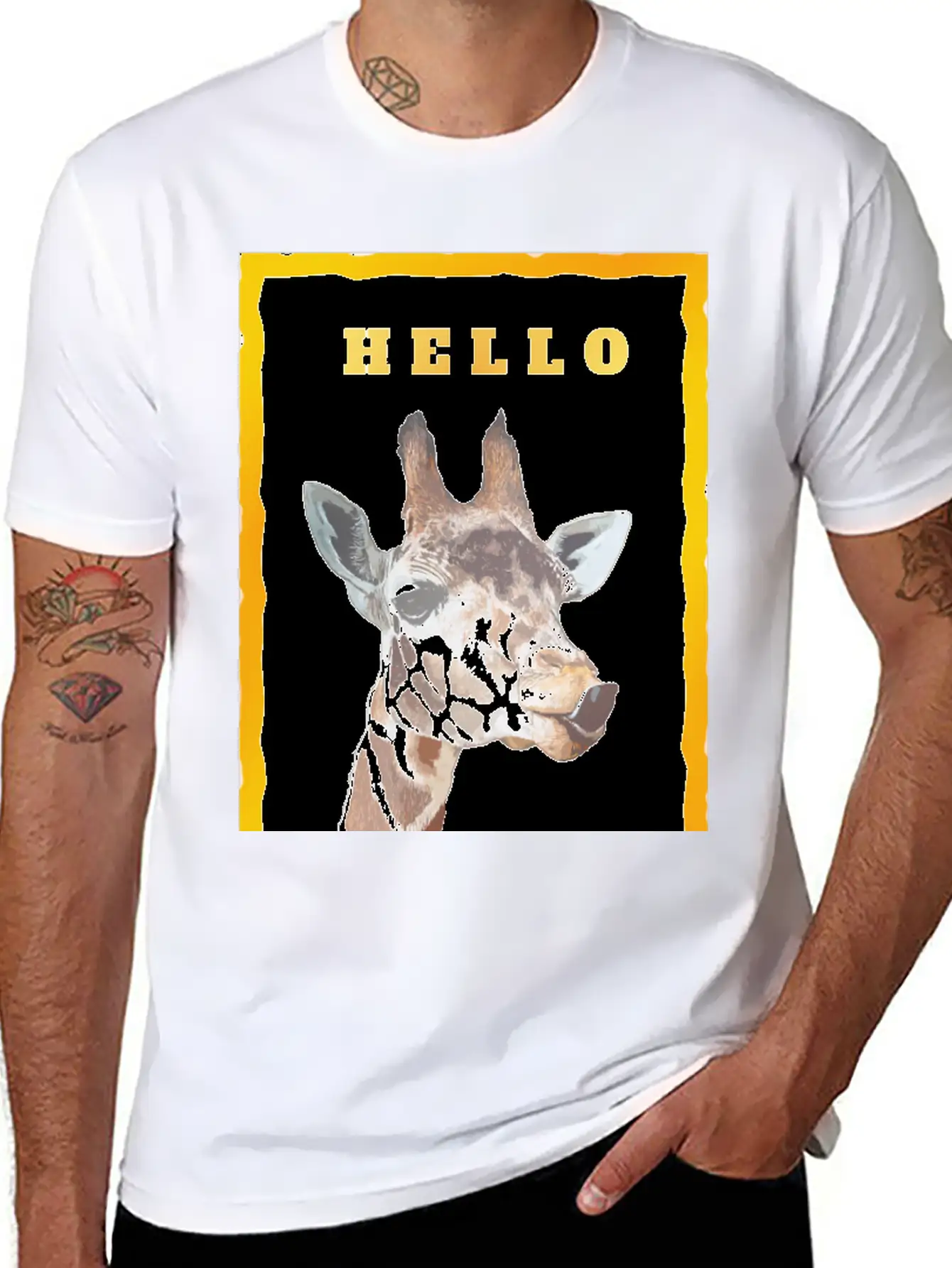 Giraffe Unisex Short Sleeve Soft Cotton T-Shirt – Casual Everyday Wear