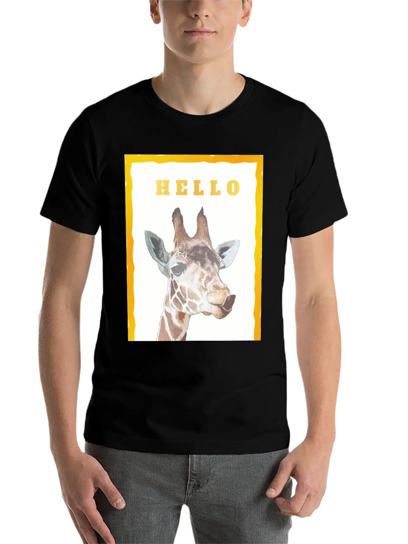 Giraffe Unisex Short Sleeve Soft Cotton T-Shirt – Casual Everyday Wear