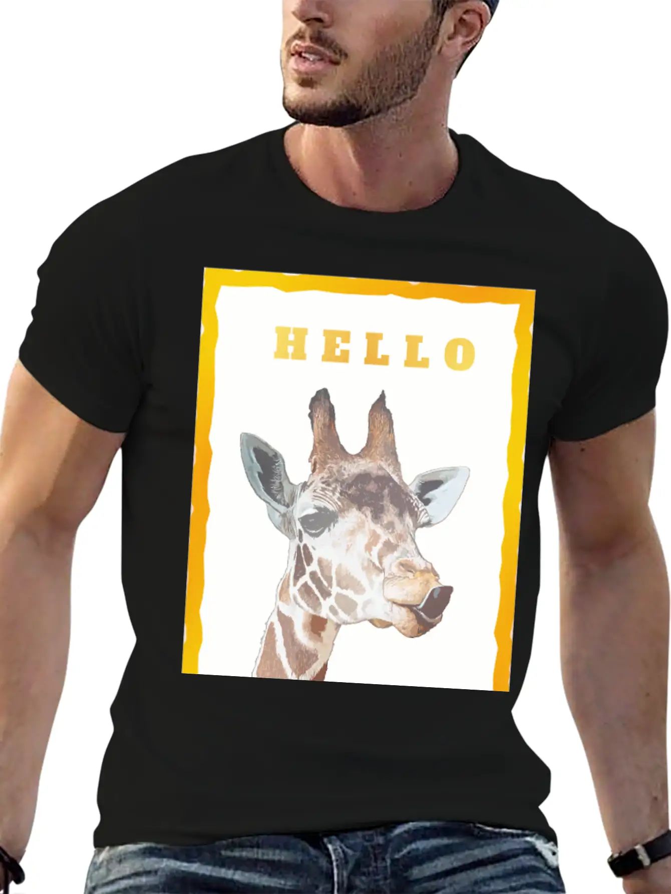 Giraffe Unisex Short Sleeve Soft Cotton T-Shirt – Casual Everyday Wear