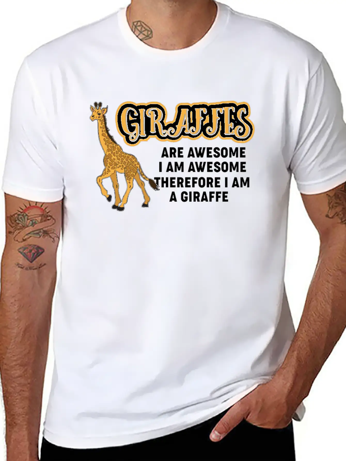 Giraffes Are Awesome Stylish Everyday T-Shirt – Unisex Basic Cotton Tee