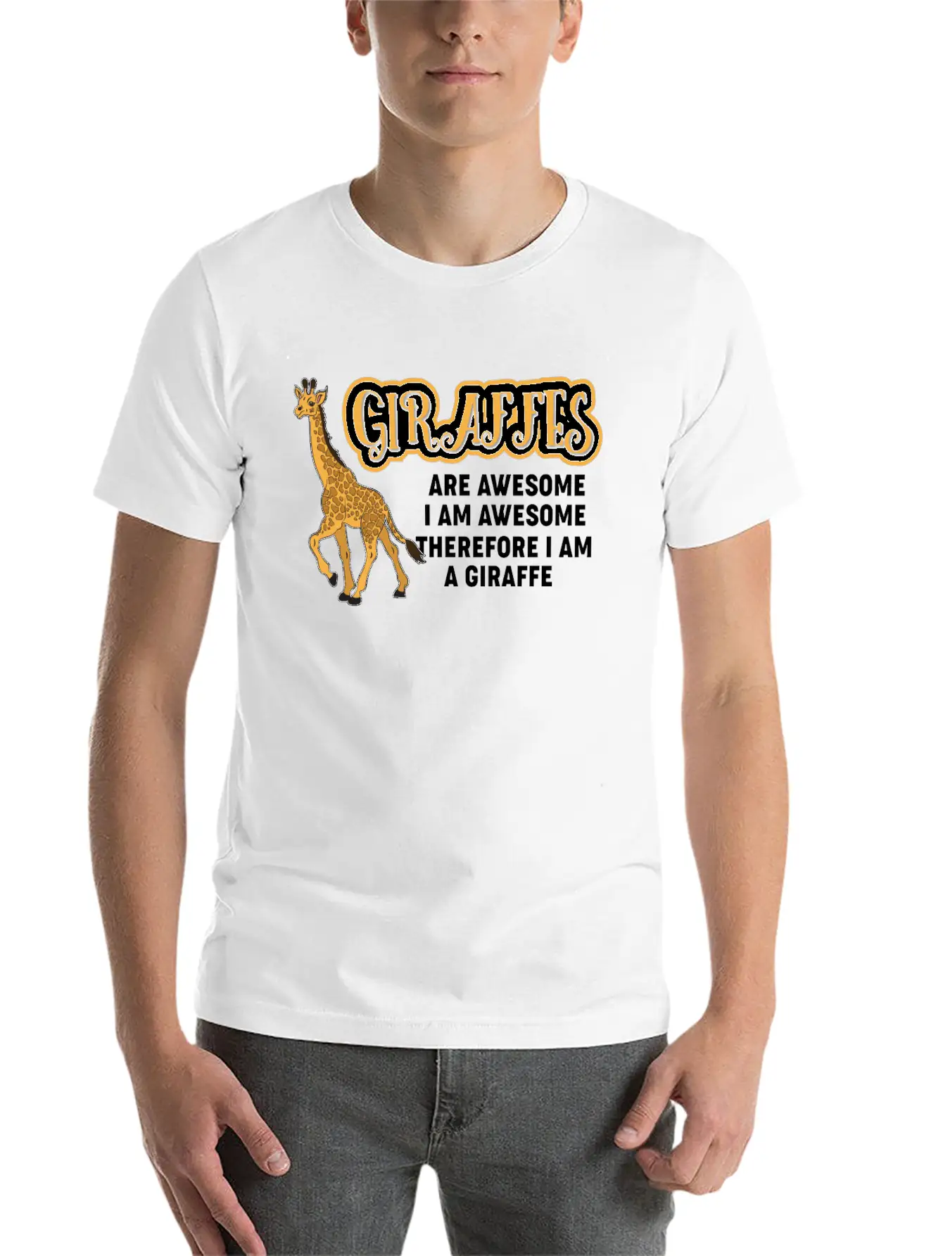 Giraffes Are Awesome Stylish Everyday T-Shirt – Unisex Basic Cotton Tee