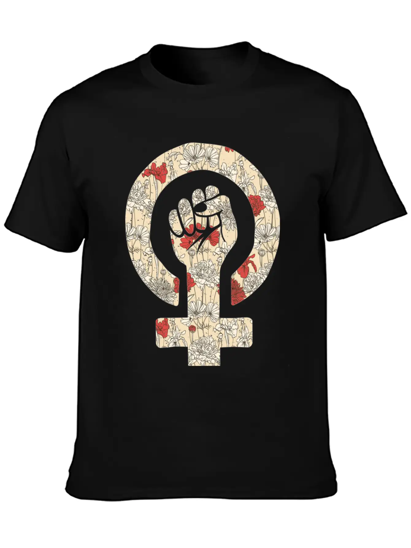 Girl Power Floral Relaxed Everyday Tee – Lightweight And Durable Cotton
