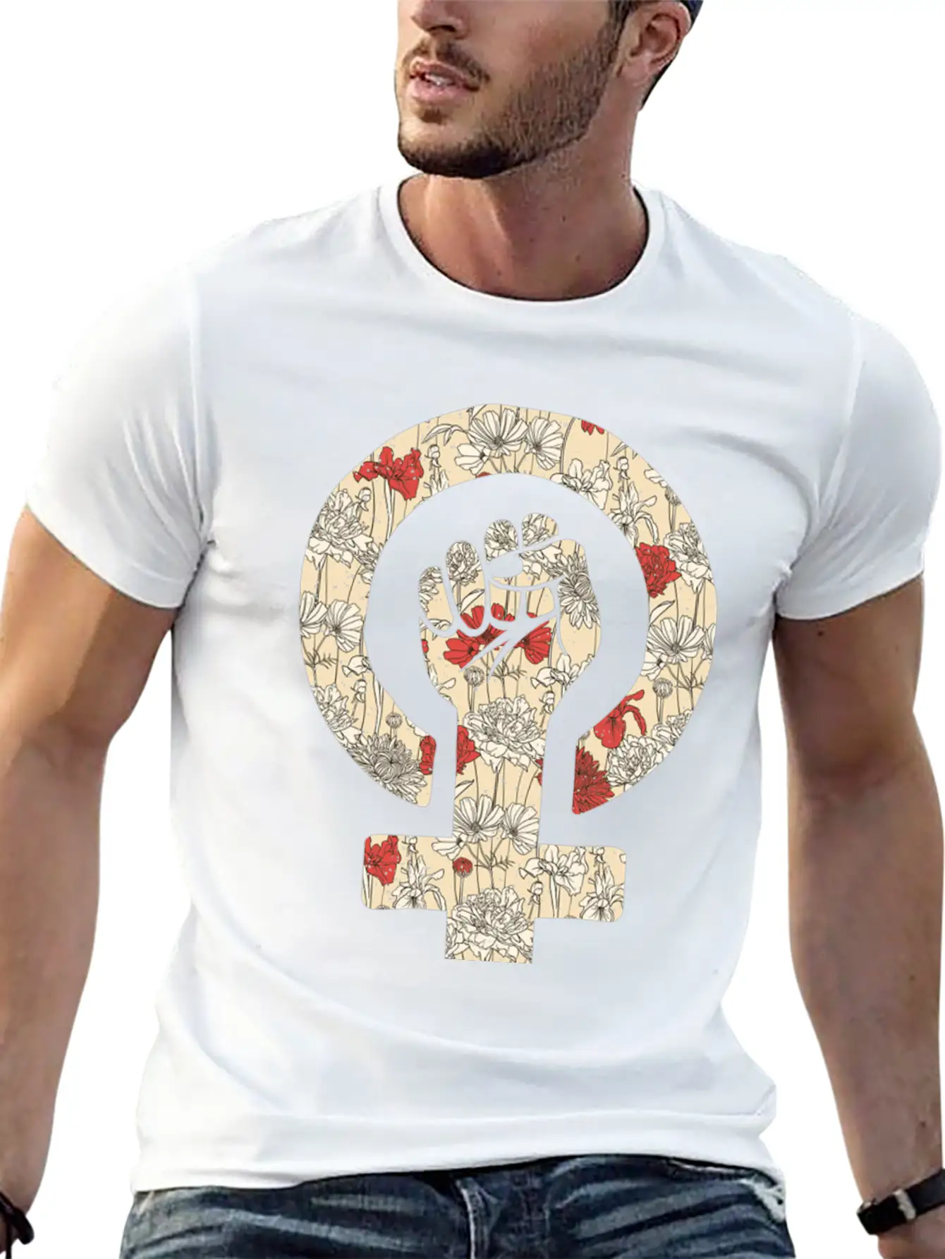 Girl Power Floral Relaxed Everyday Tee – Lightweight And Durable Cotton