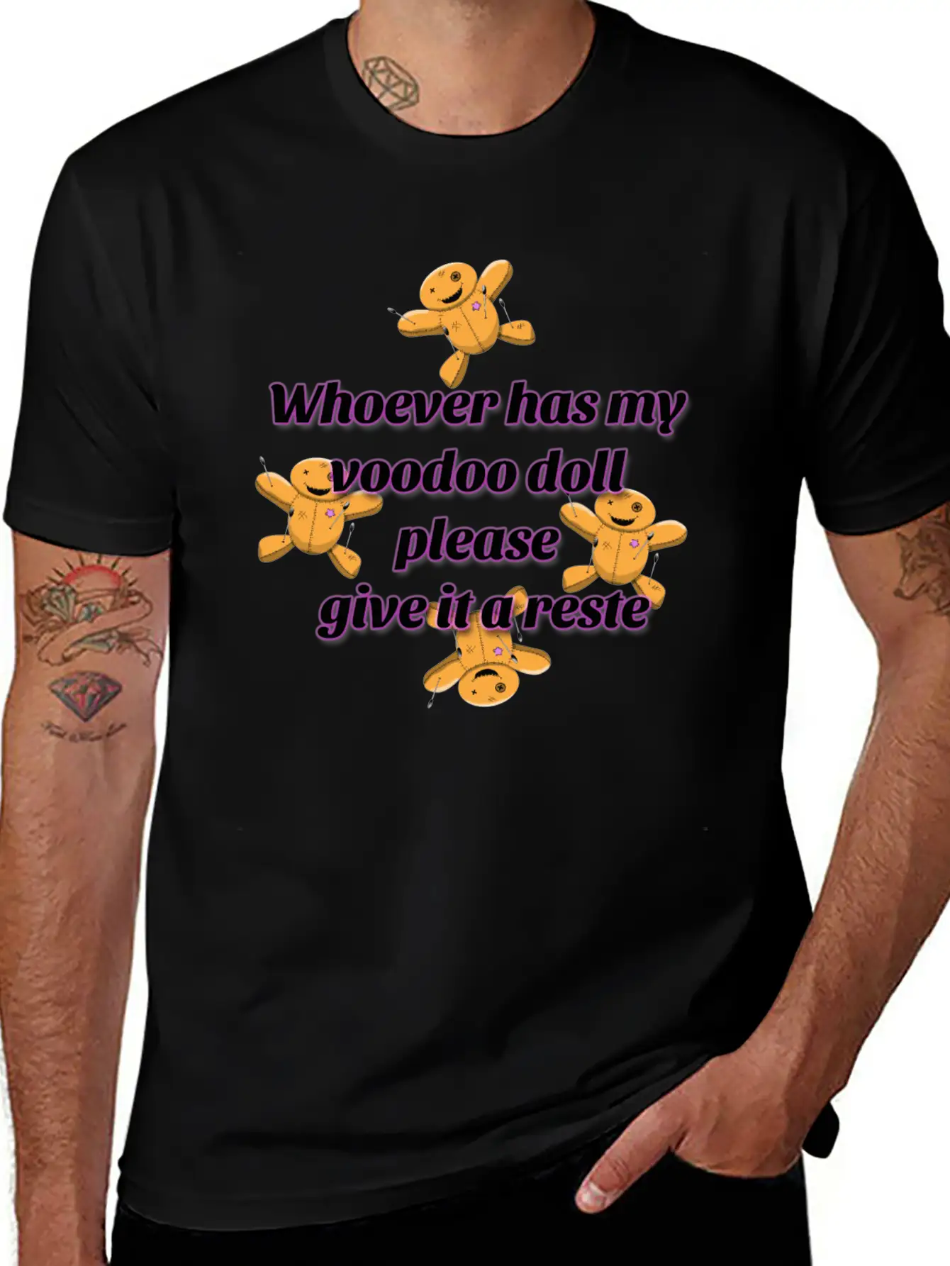 Give A Reste To My Voodoo Doll Comfortable Minimalist Graphic Tee – Summer Style Essential