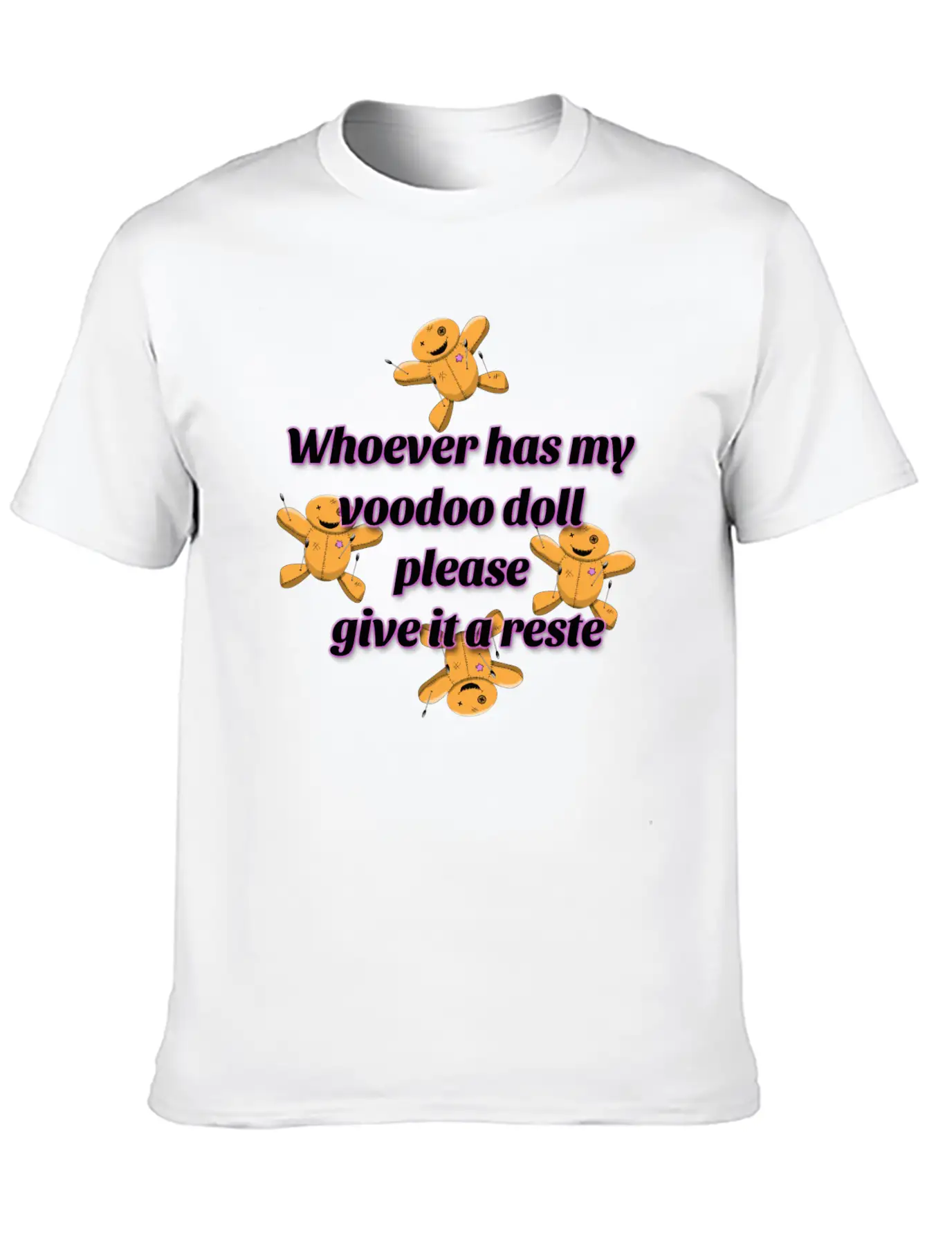 Give A Reste To My Voodoo Doll Comfortable Minimalist Graphic Tee – Summer Style Essential