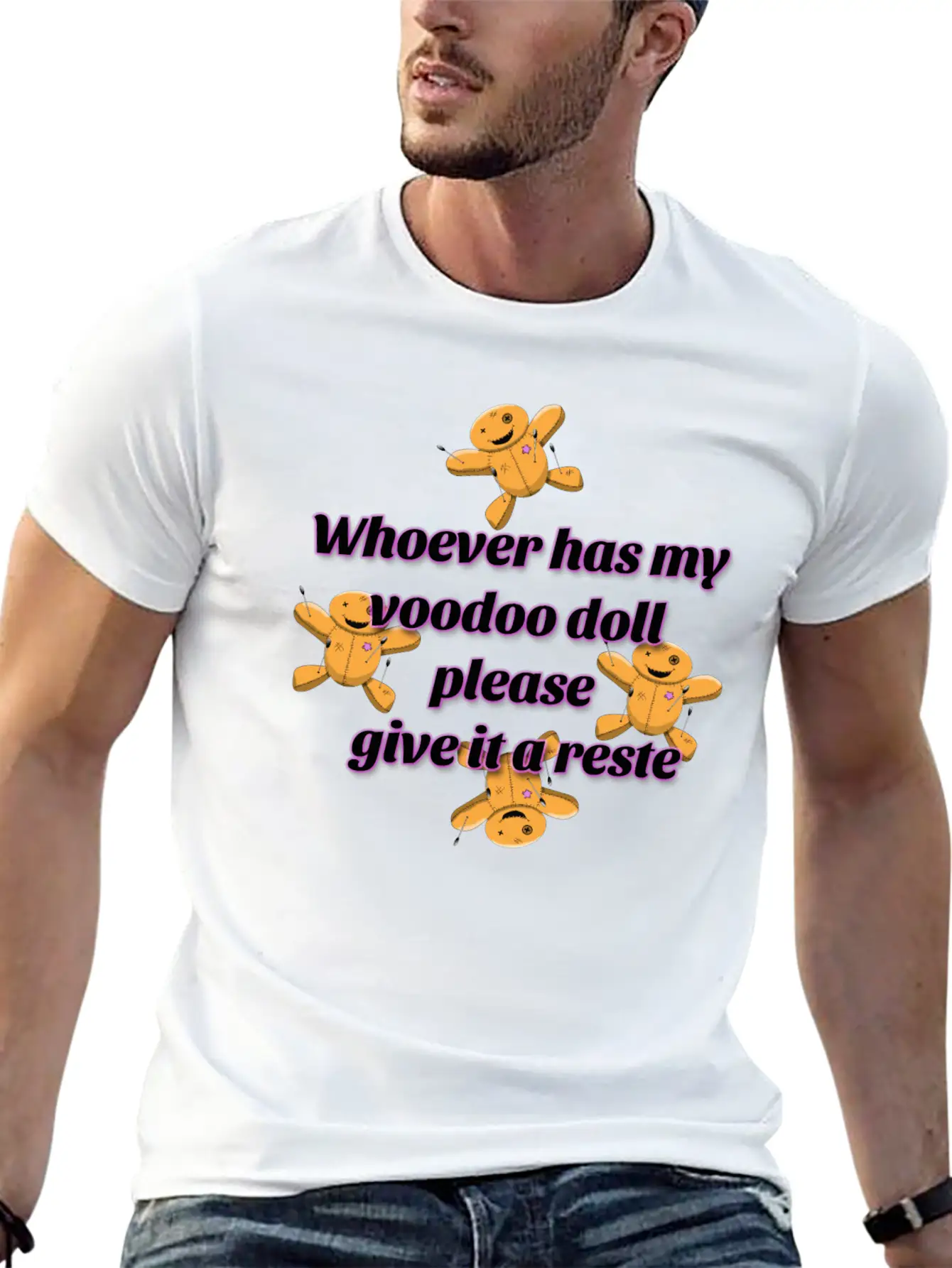 Give A Reste To My Voodoo Doll Comfortable Minimalist Graphic Tee – Summer Style Essential