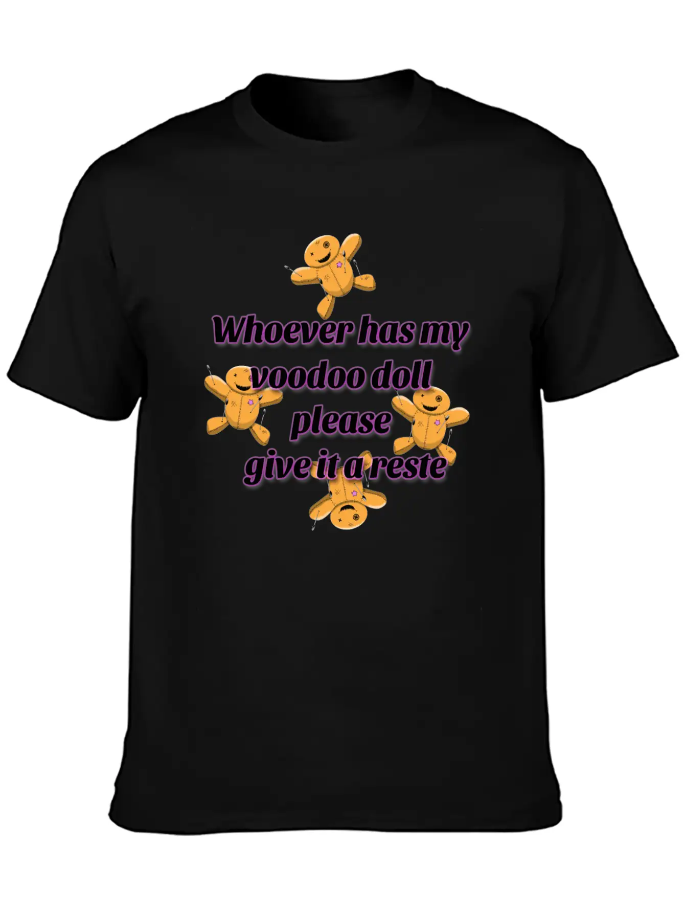 Give A Reste To My Voodoo Doll Comfortable Minimalist Graphic Tee – Summer Style Essential