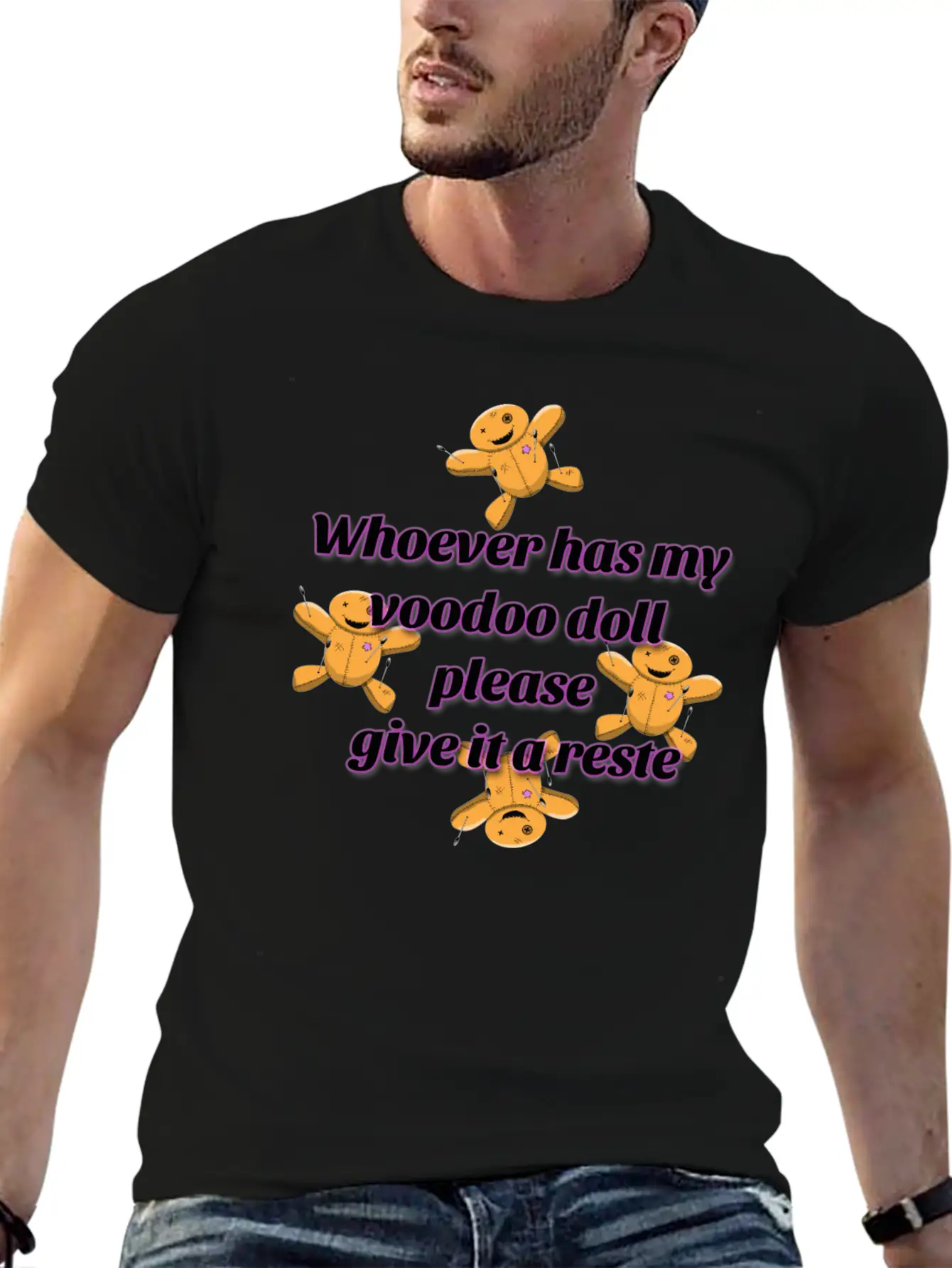 Give A Reste To My Voodoo Doll Comfortable Minimalist Graphic Tee – Summer Style Essential