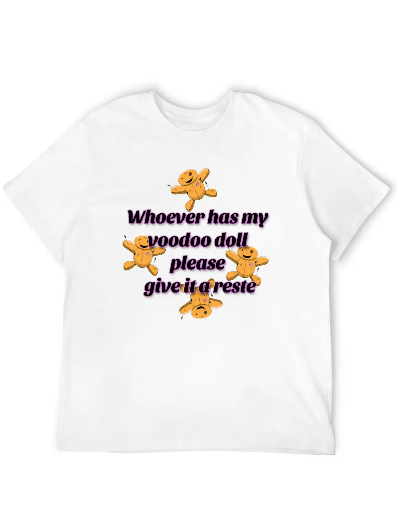Give A Reste To My Voodoo Doll Comfortable Minimalist Graphic Tee – Summer Style Essential