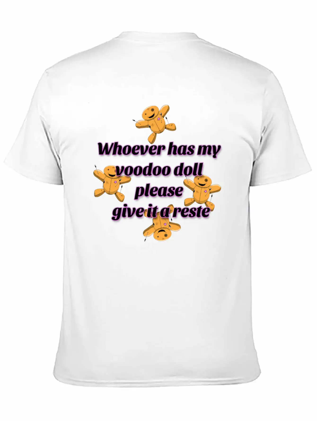 Give A Reste To My Voodoo Doll Comfortable Minimalist Graphic Tee – Summer Style Essential