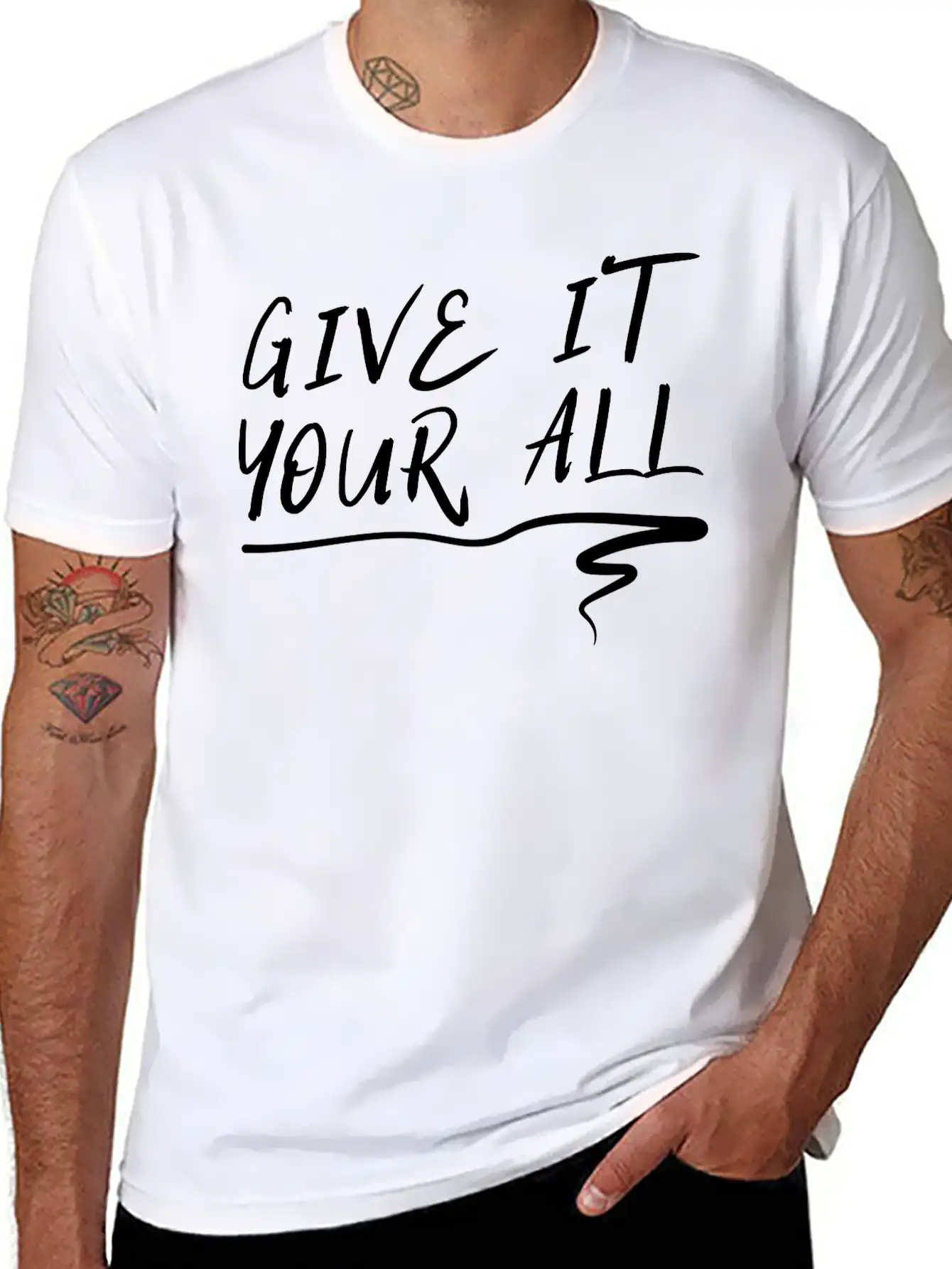 Give It Your All Comfortable Minimalist Graphic Tee – Summer Style Essential