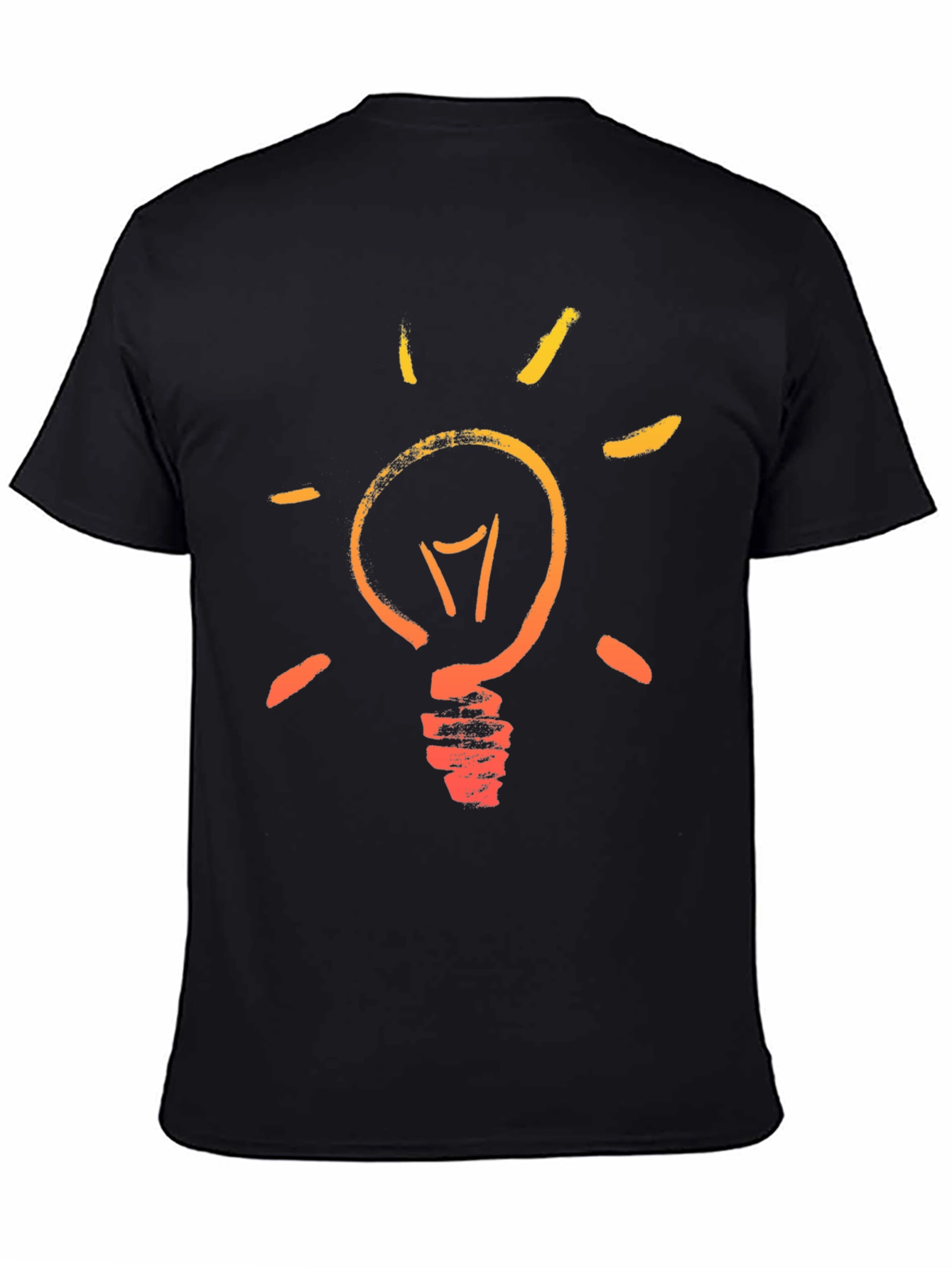 Idea Lightbulb Graphic Tee - Black Cotton T-Shirt