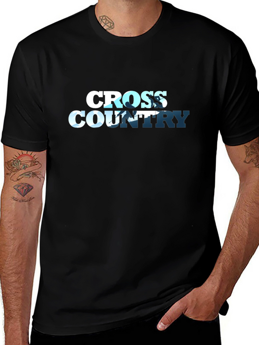 Cross Country Running Graphic Tee - Black